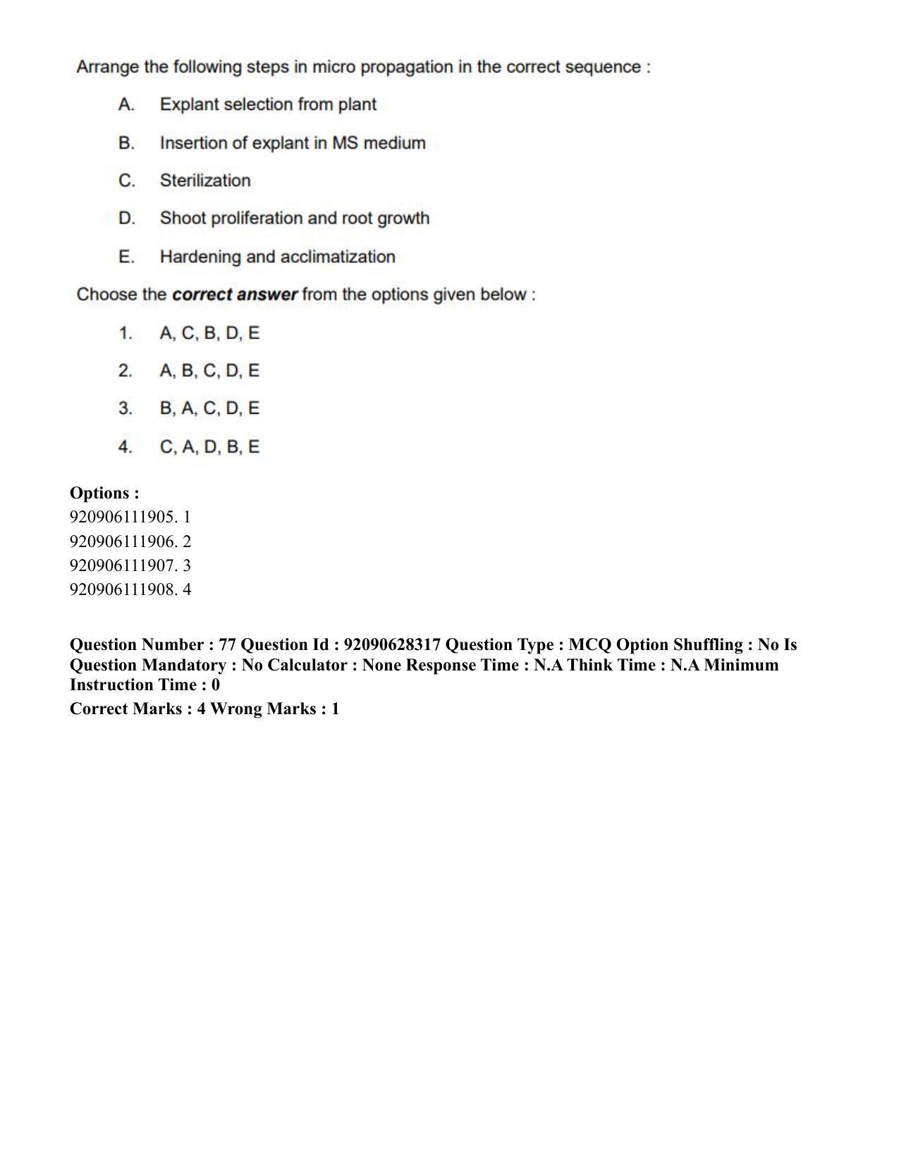 CUET PG 2023: SCQP16 – Horticulture (Eng) - Shift 1 (27-06-2023) Question Paper - Page 89