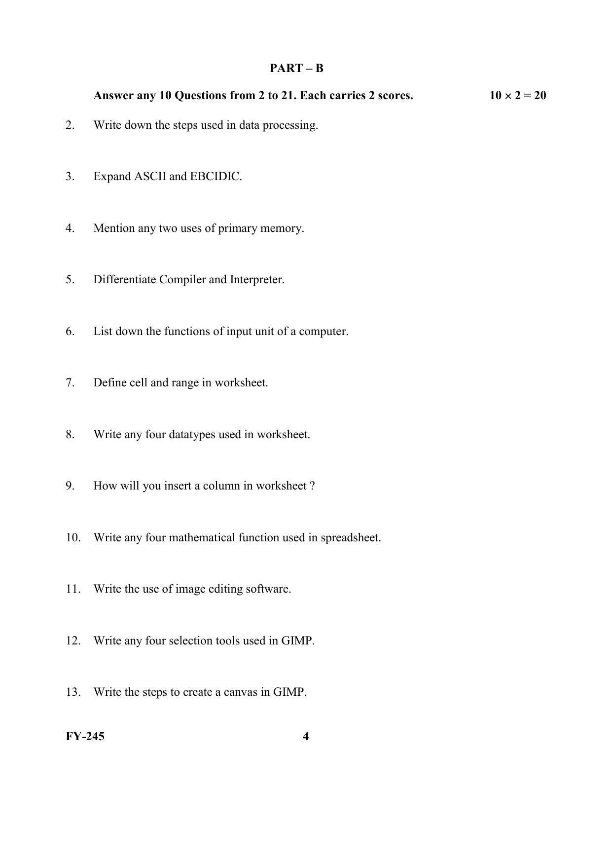 Kerala Plus One (Class 11th) Computer Application-Humanities Question Paper 2021 - Page 4