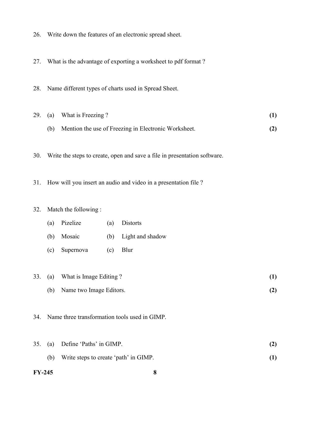 Kerala Plus One (Class 11th) Computer Application-Humanities Question Paper 2021 - Page 8