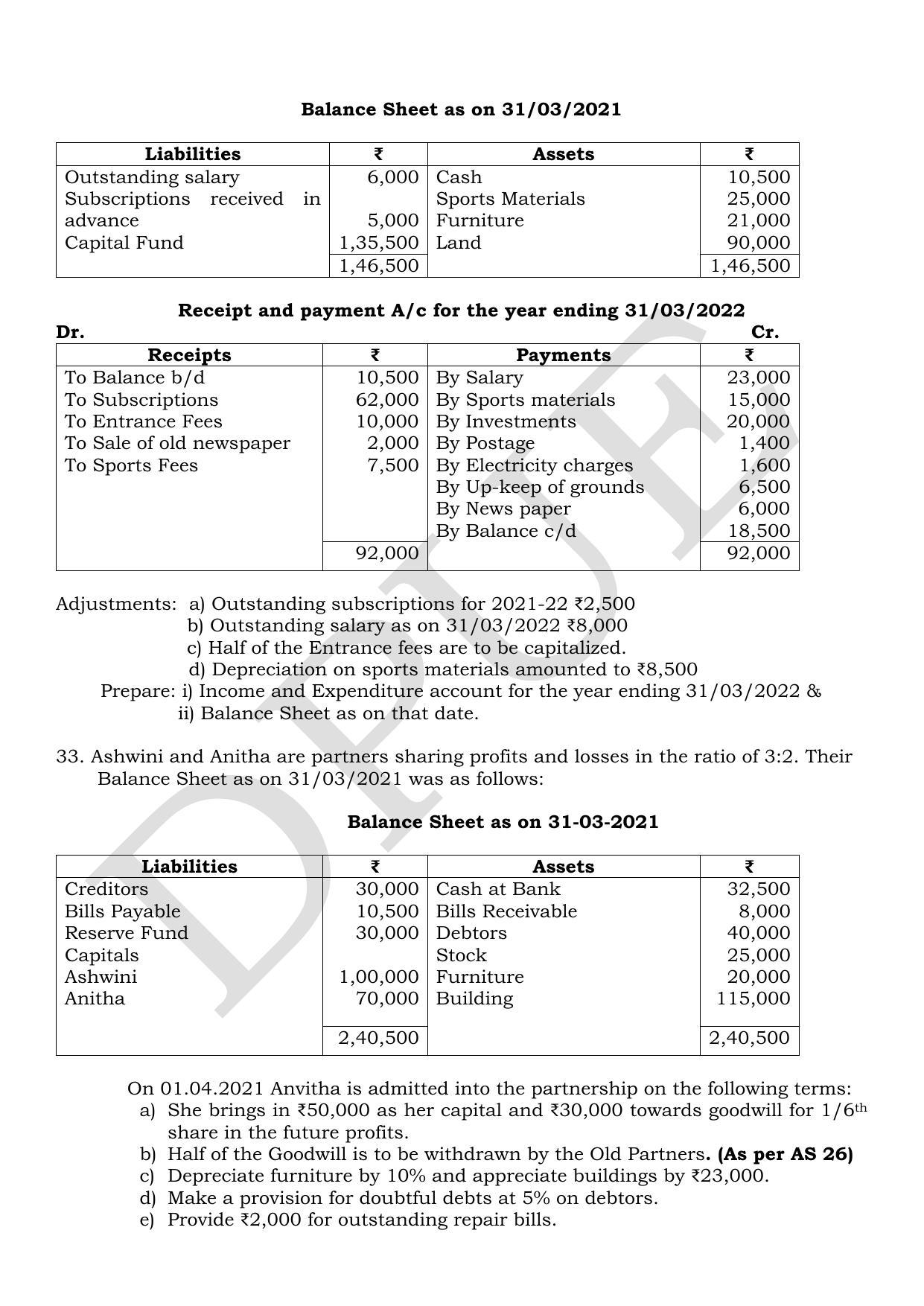 Karnataka II PUC Accountancy Model Question Paper 2023 - Page 5