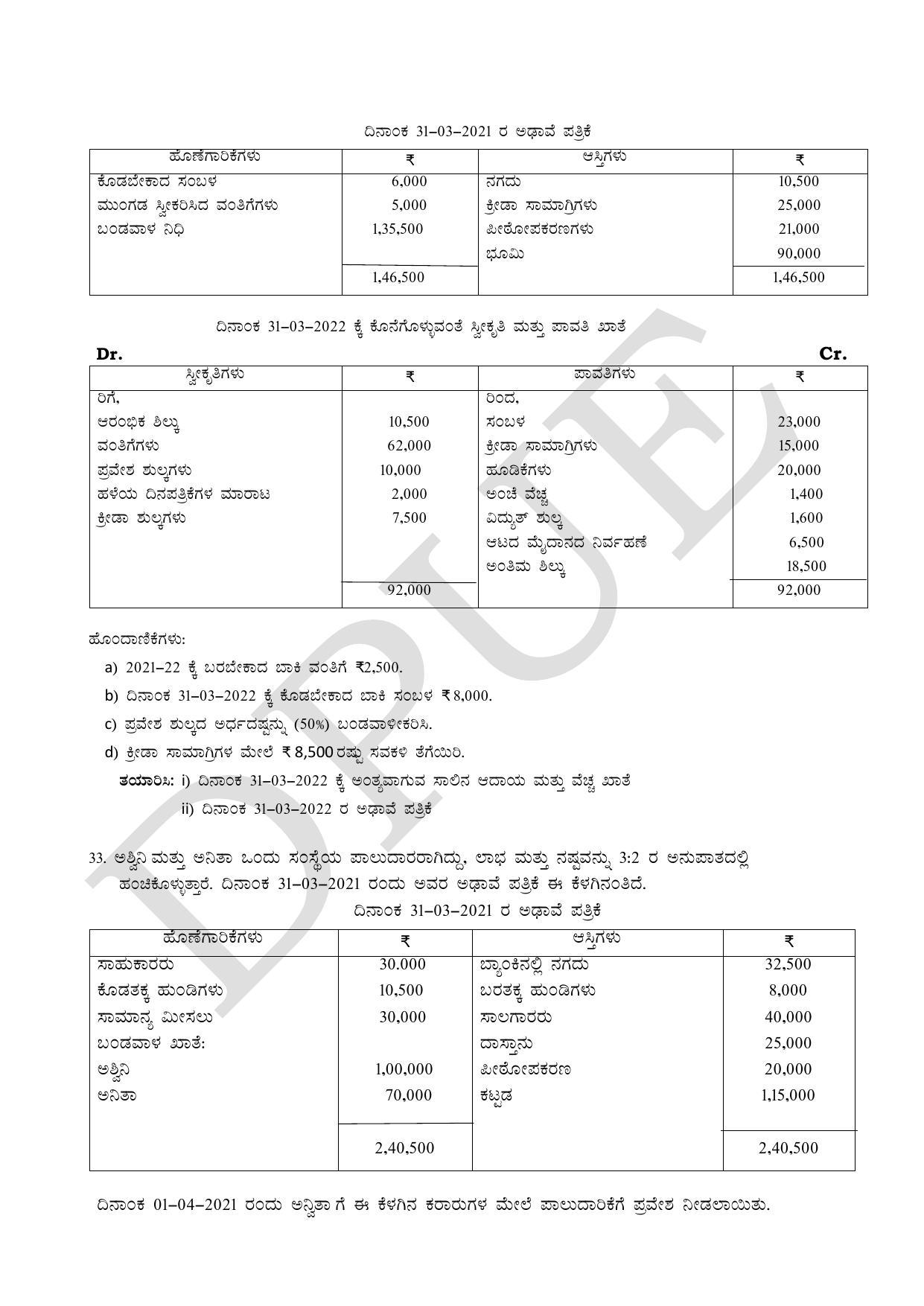 Karnataka II PUC Accountancy Model Question Paper 2023 - Page 12