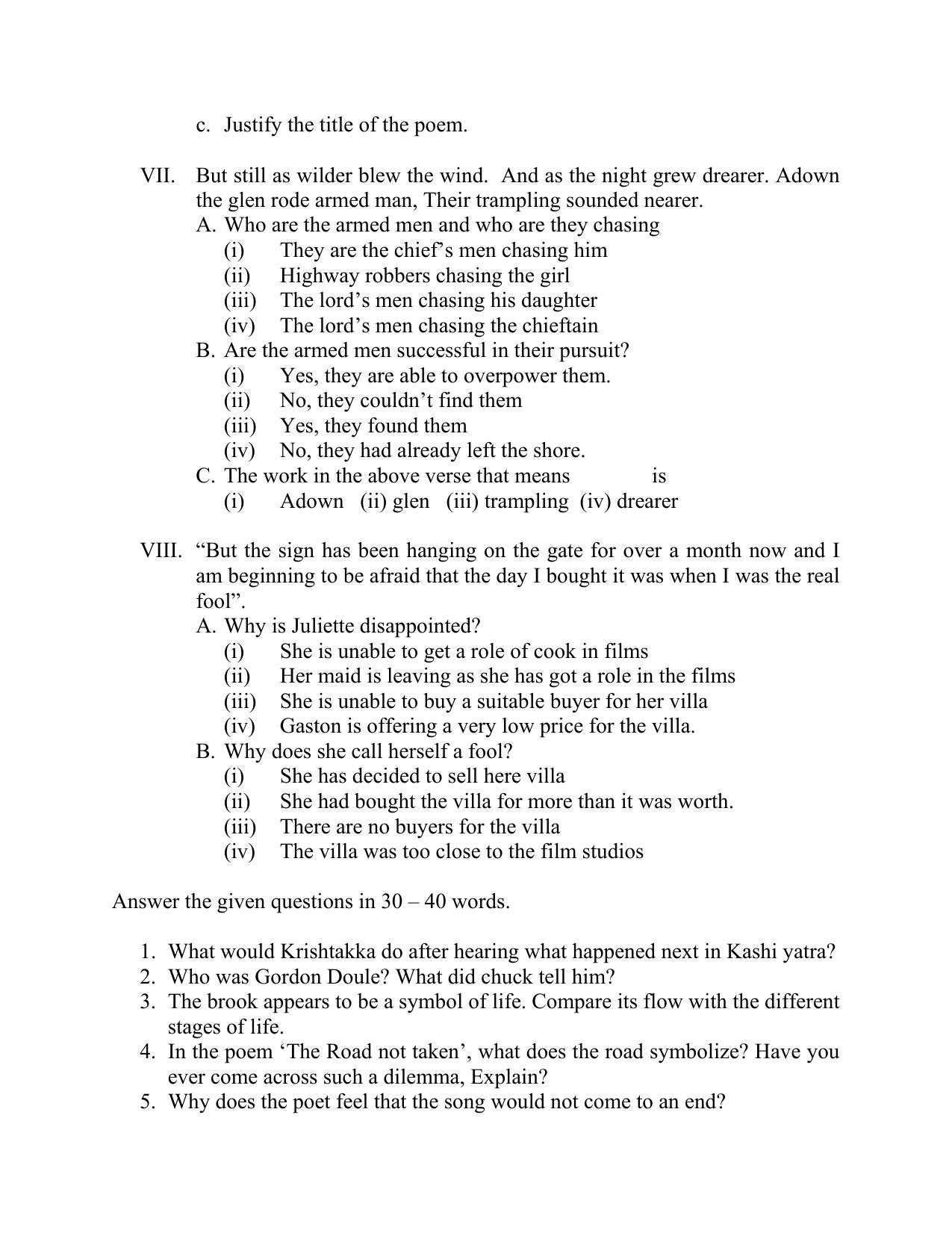 CBSE Worksheets for Class 9 English Extracts Assignment - Page 3
