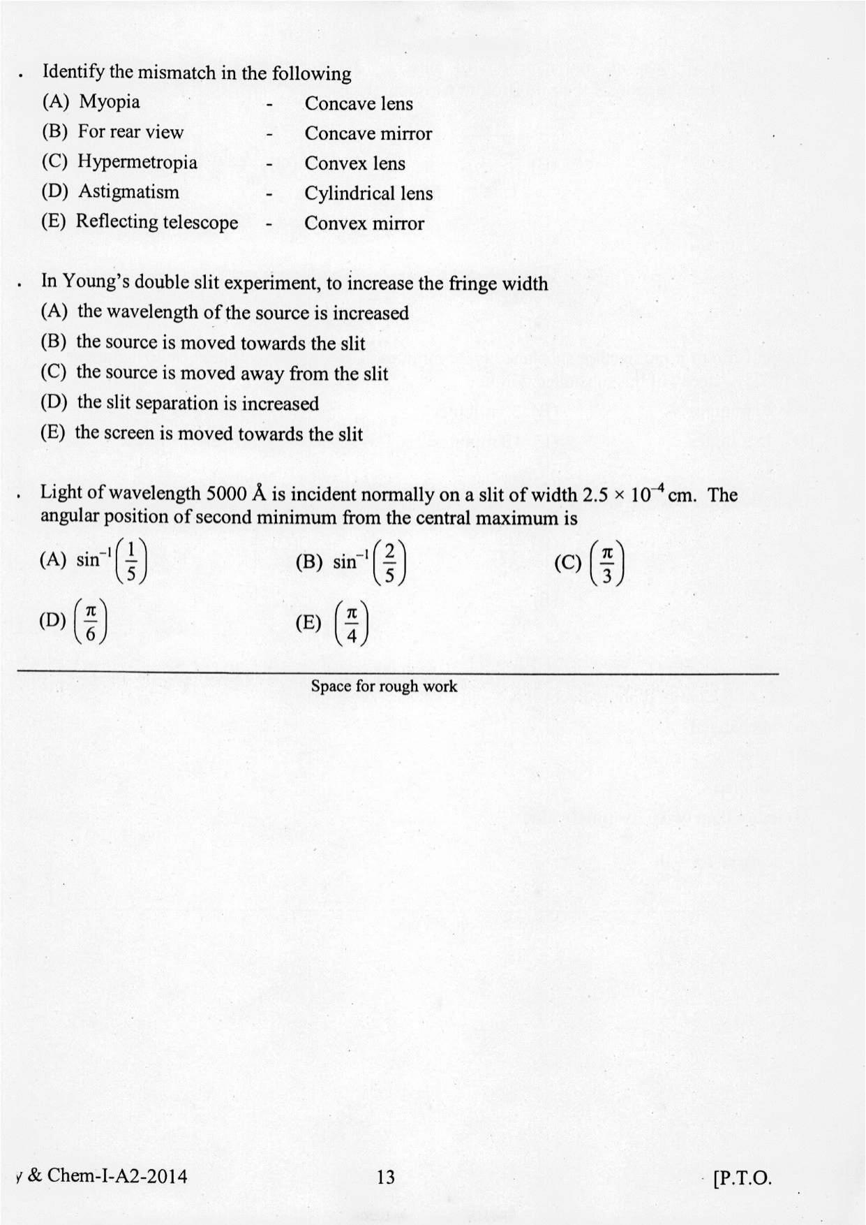 KEAM Paper I 2014 Question Paper - Page 13