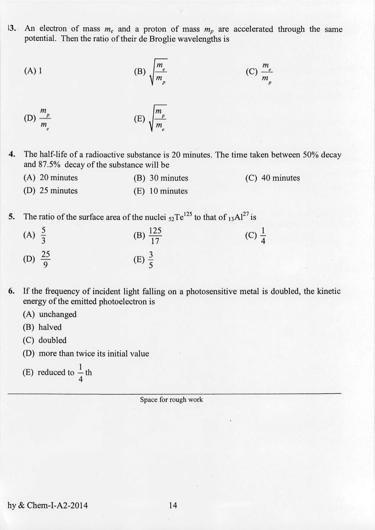 KEAM Paper I 2014 Question Paper - Page 14