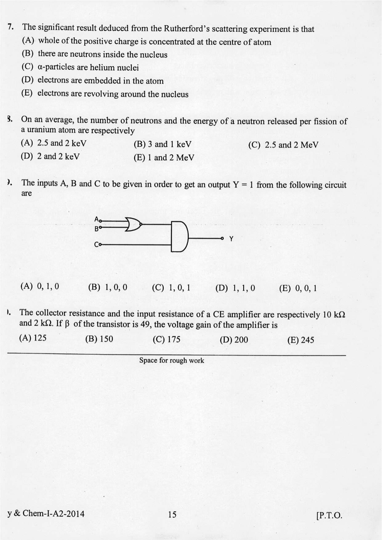 KEAM Paper I 2014 Question Paper - Page 15