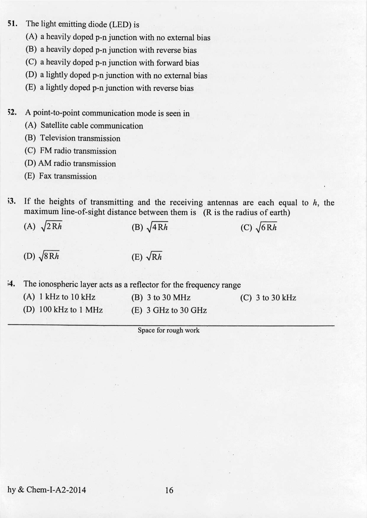 KEAM Paper I 2014 Question Paper - Page 16
