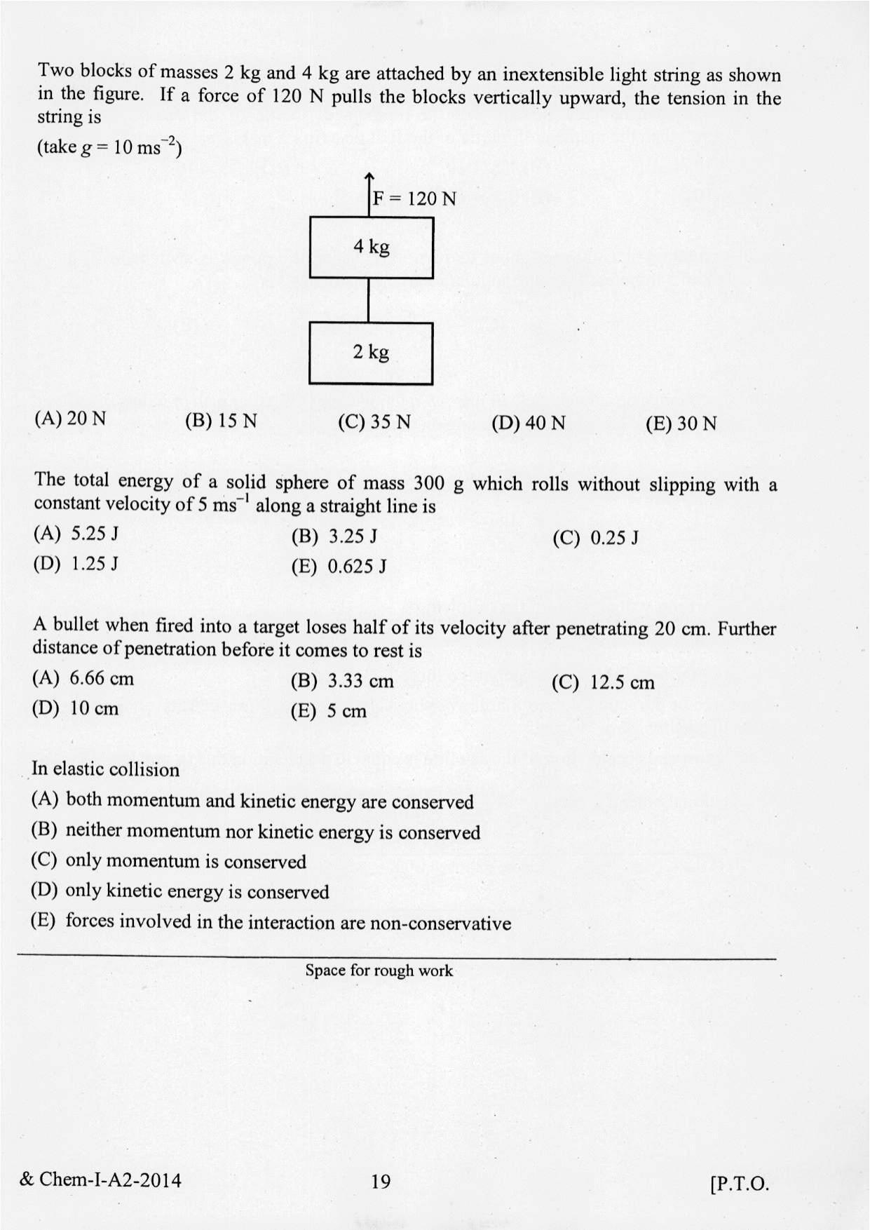 KEAM Paper I 2014 Question Paper - Page 19
