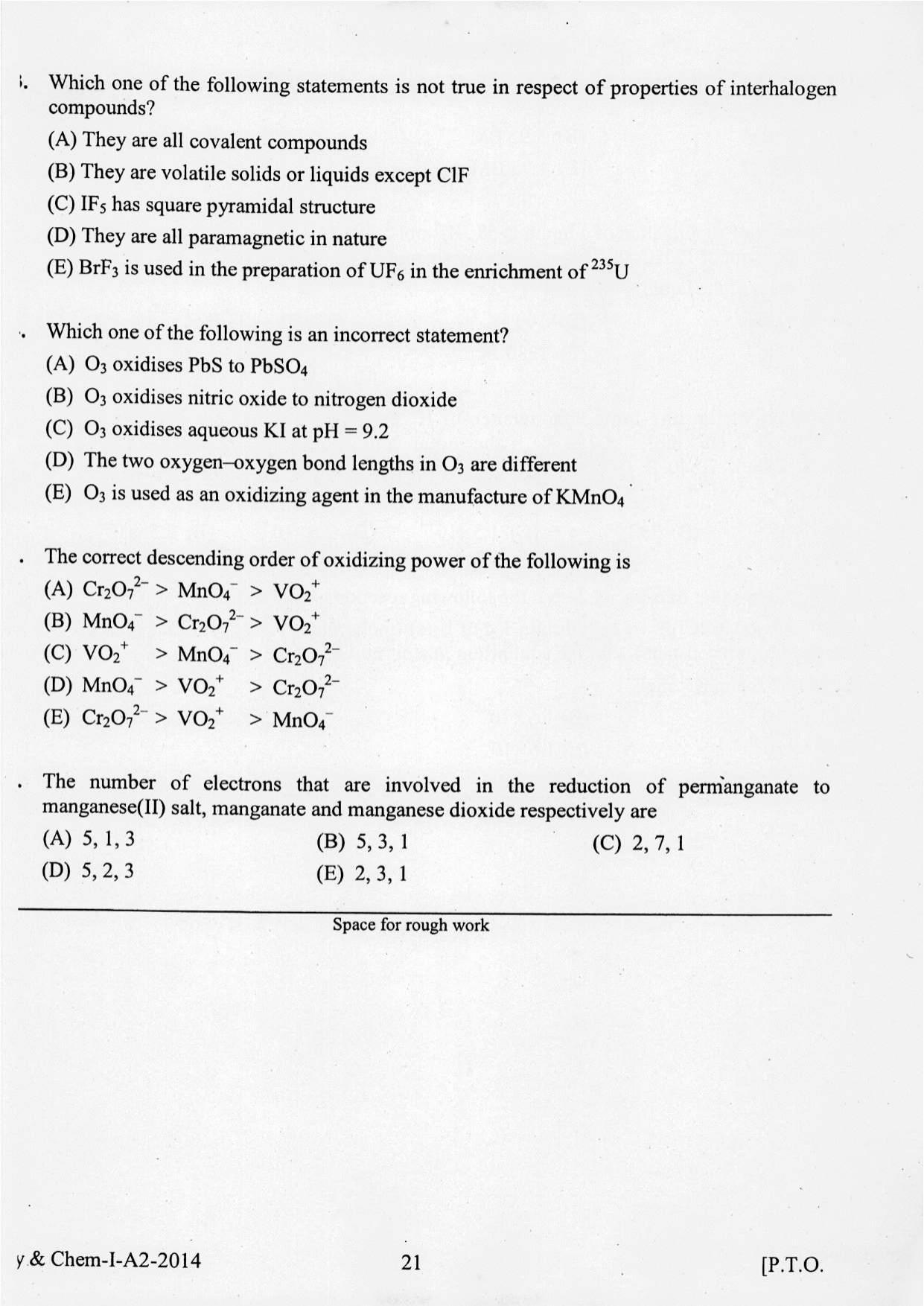 KEAM Paper I 2014 Question Paper - Page 21