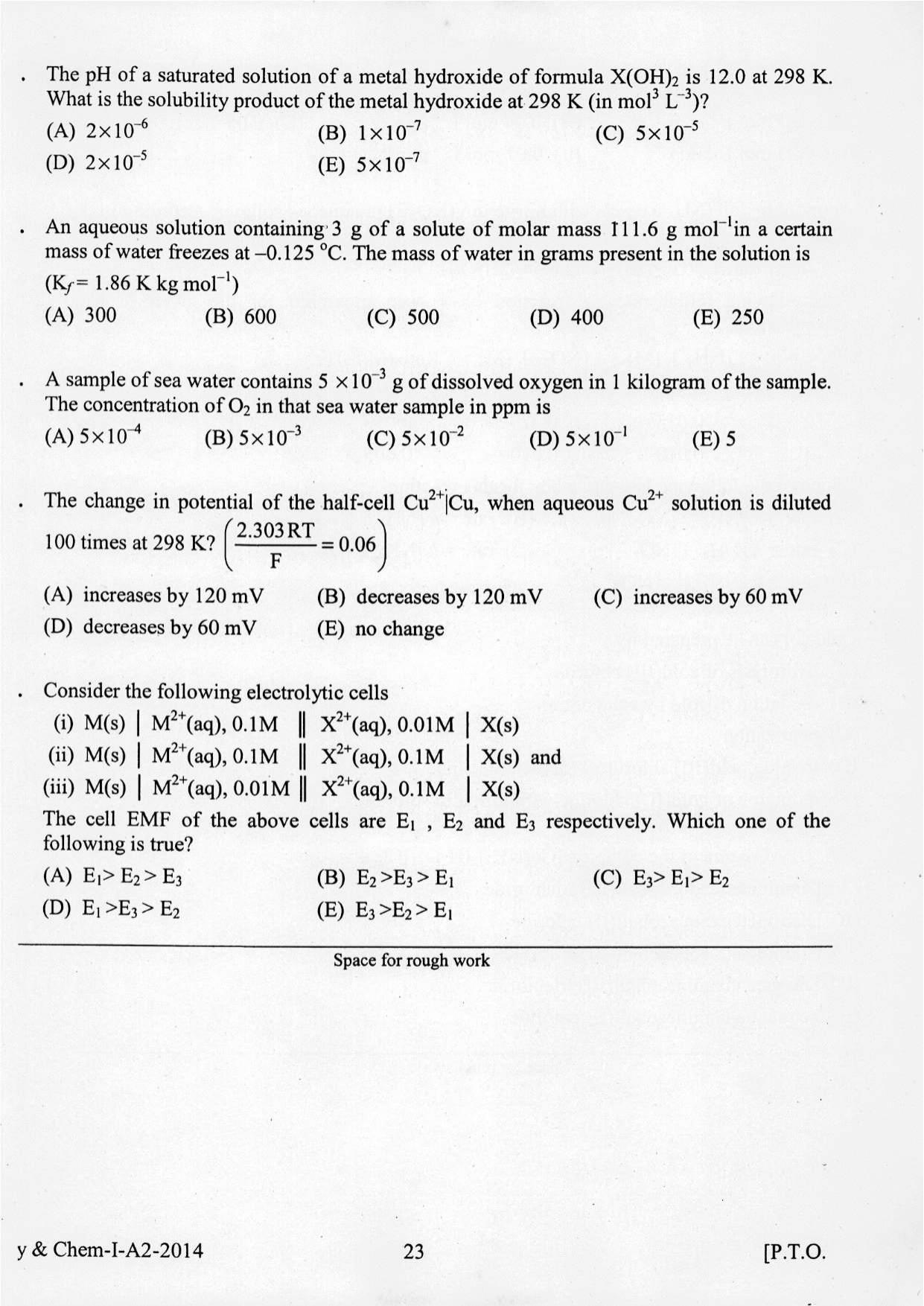 KEAM Paper I 2014 Question Paper - Page 23