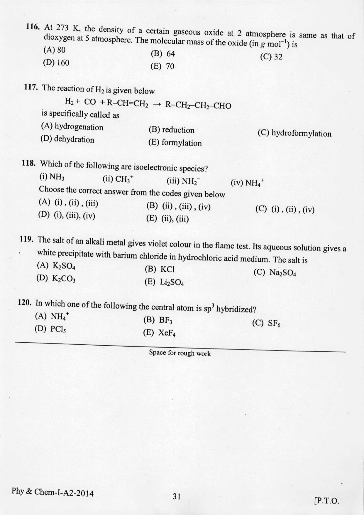 KEAM Paper I 2014 Question Paper - Page 31