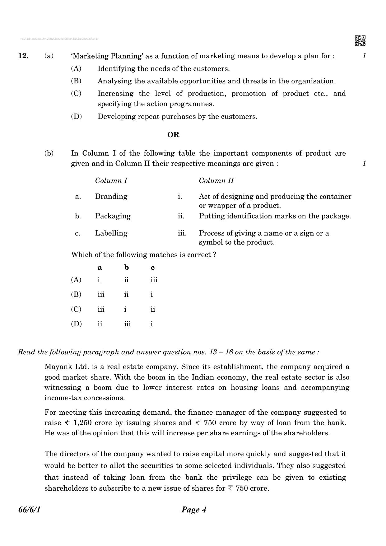 CBSE Class 12 QP_054_Business_Studies_English 2021 Compartment Question Paper - Page 4