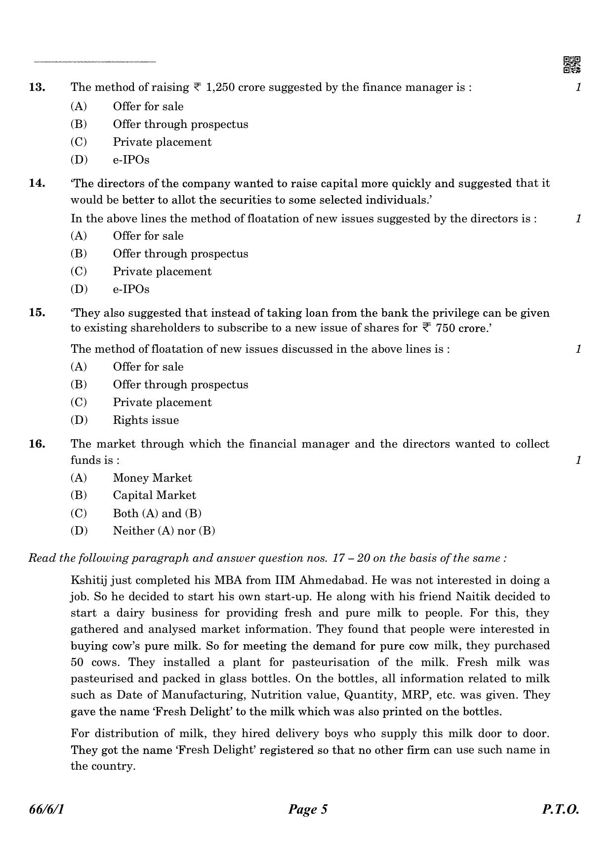 CBSE Class 12 QP_054_Business_Studies_English 2021 Compartment Question Paper - Page 5