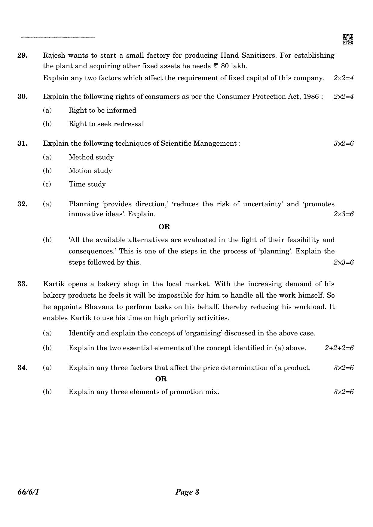 CBSE Class 12 QP_054_Business_Studies_English 2021 Compartment Question Paper - Page 8