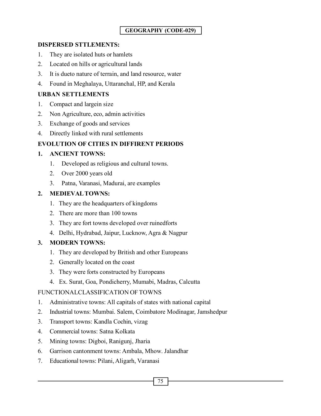 CBSE Worksheets for Class 12 Geography Human Settlements I - Page 2