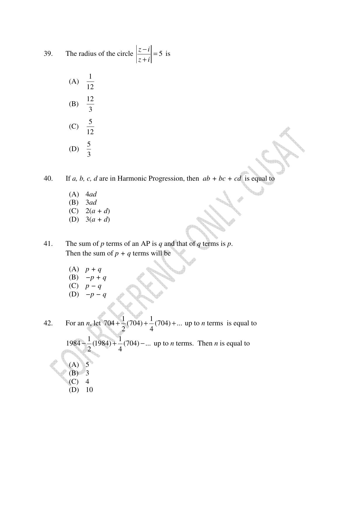 CUSAT CAT 2022 Test for Lateral Entry to B Tech Programmes Second Shift Question Paper - Page 9