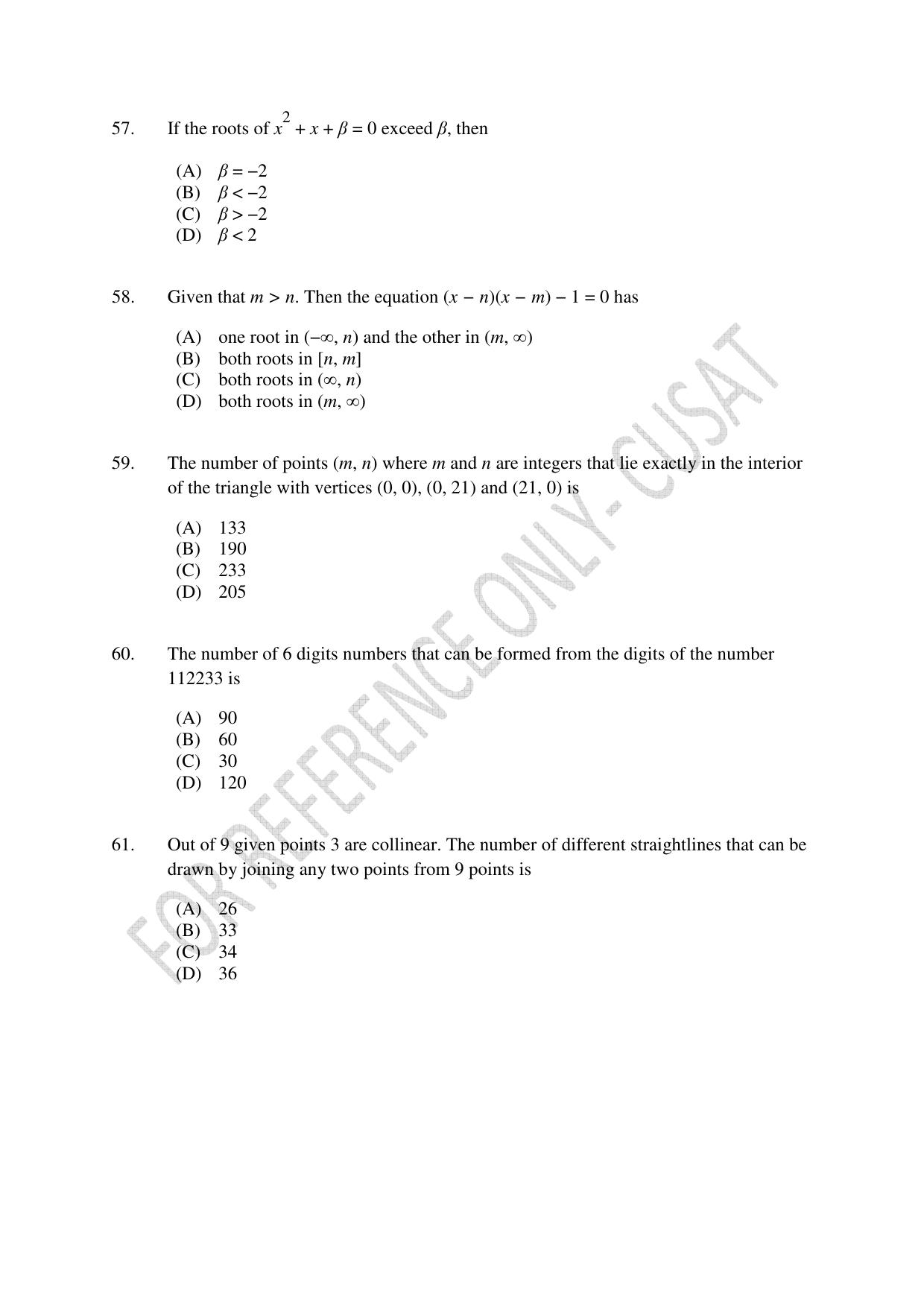 CUSAT CAT 2022 Test for Lateral Entry to B Tech Programmes Second Shift Question Paper - Page 13
