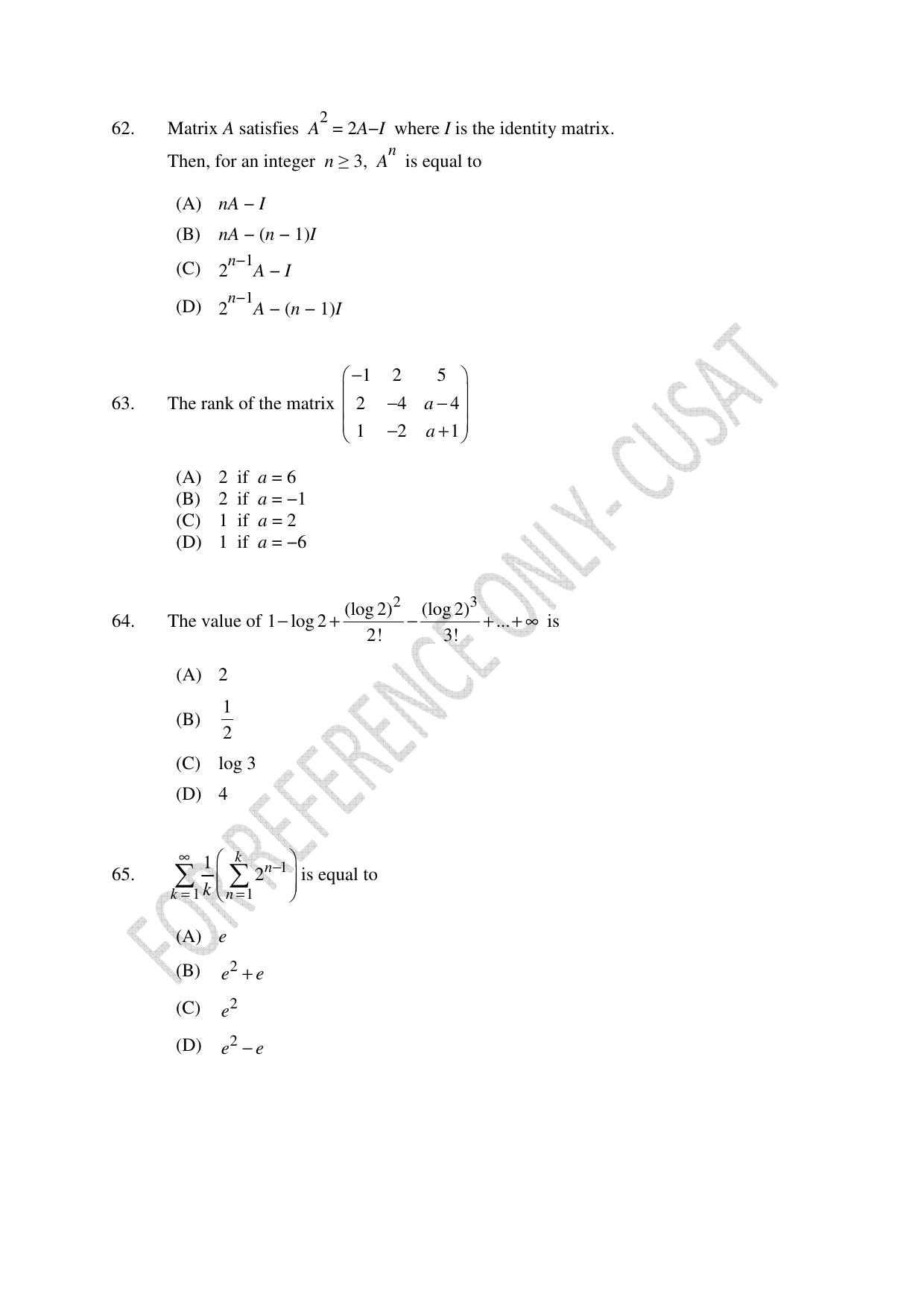 CUSAT CAT 2022 Test for Lateral Entry to B Tech Programmes Second Shift Question Paper - Page 14