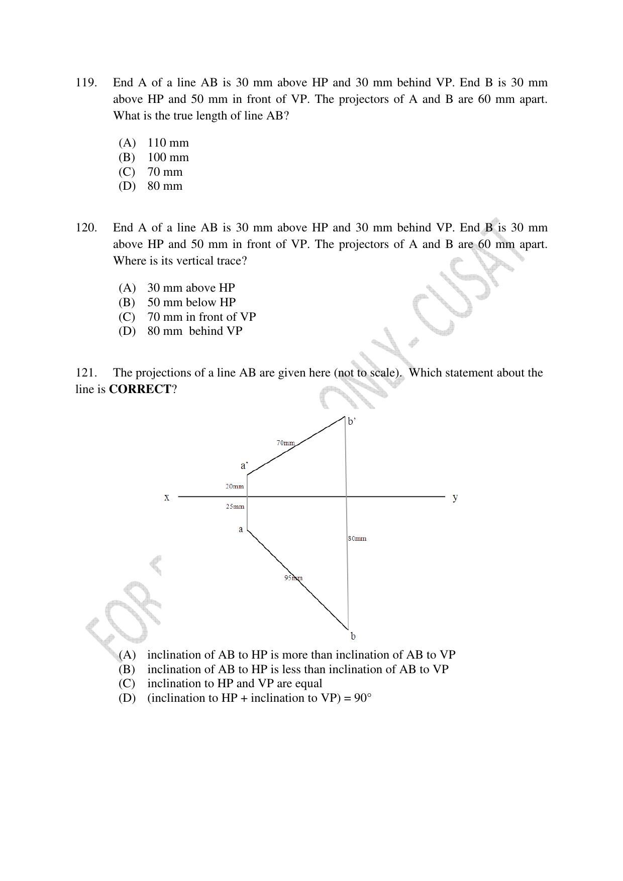 CUSAT CAT 2022 Test for Lateral Entry to B Tech Programmes Second Shift Question Paper - Page 26