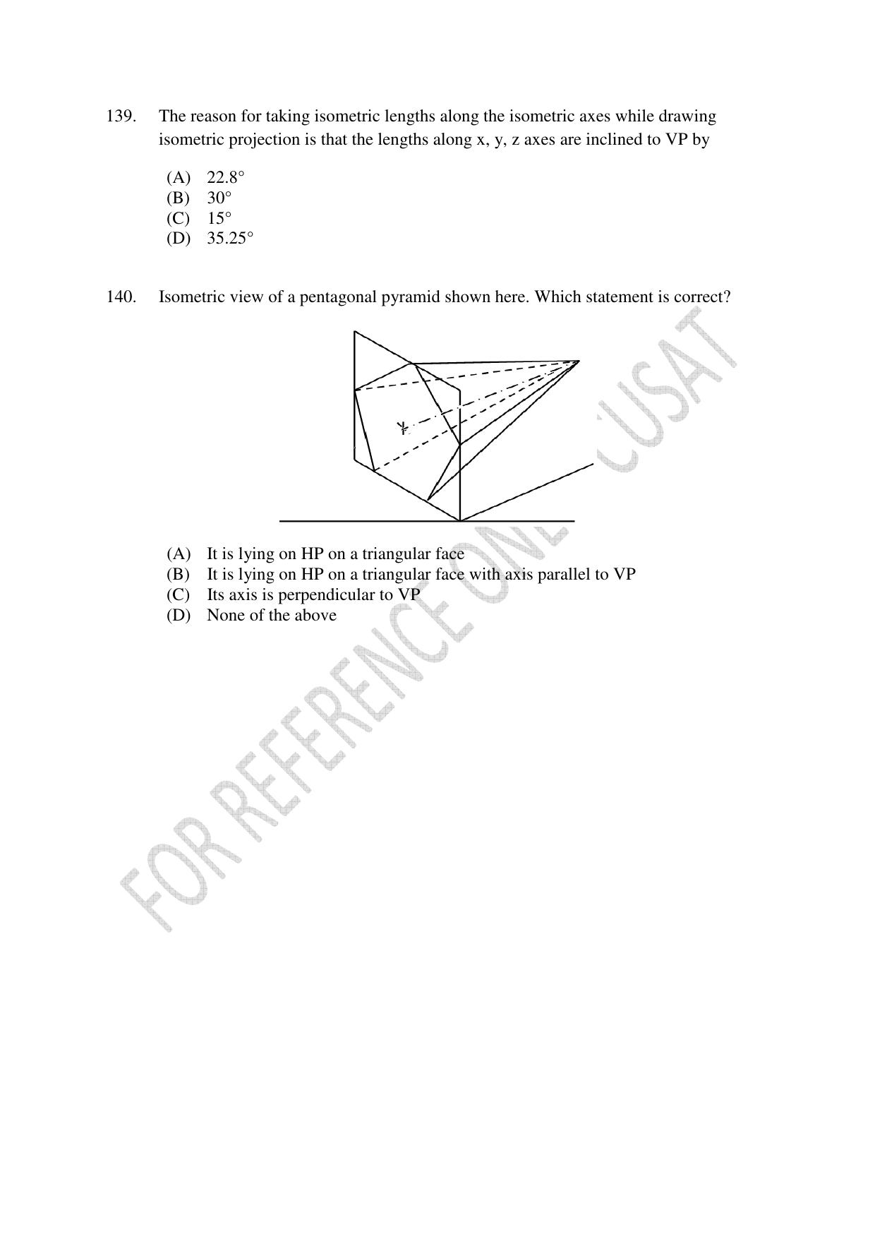 CUSAT CAT 2022 Test for Lateral Entry to B Tech Programmes Second Shift Question Paper - Page 32