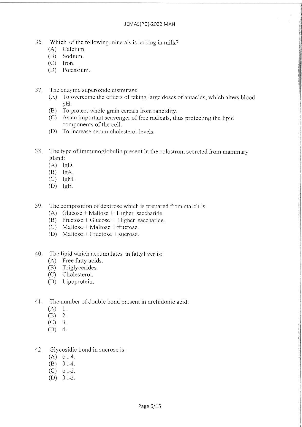 WBJEEB JEMAS (PG) 2022 MAN Question Paper - Page 8