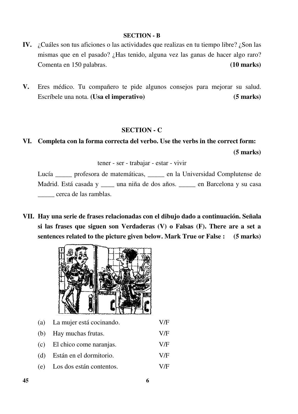 CBSE Class 10 45 (Spanish) 2018 Question Paper - Page 6