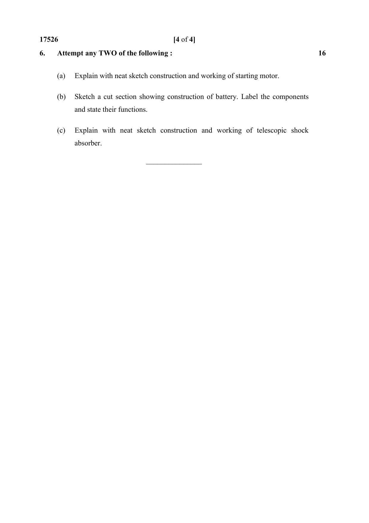 MSBTE Winter Question Paper 2019 - Automobile Engineering - Page 4