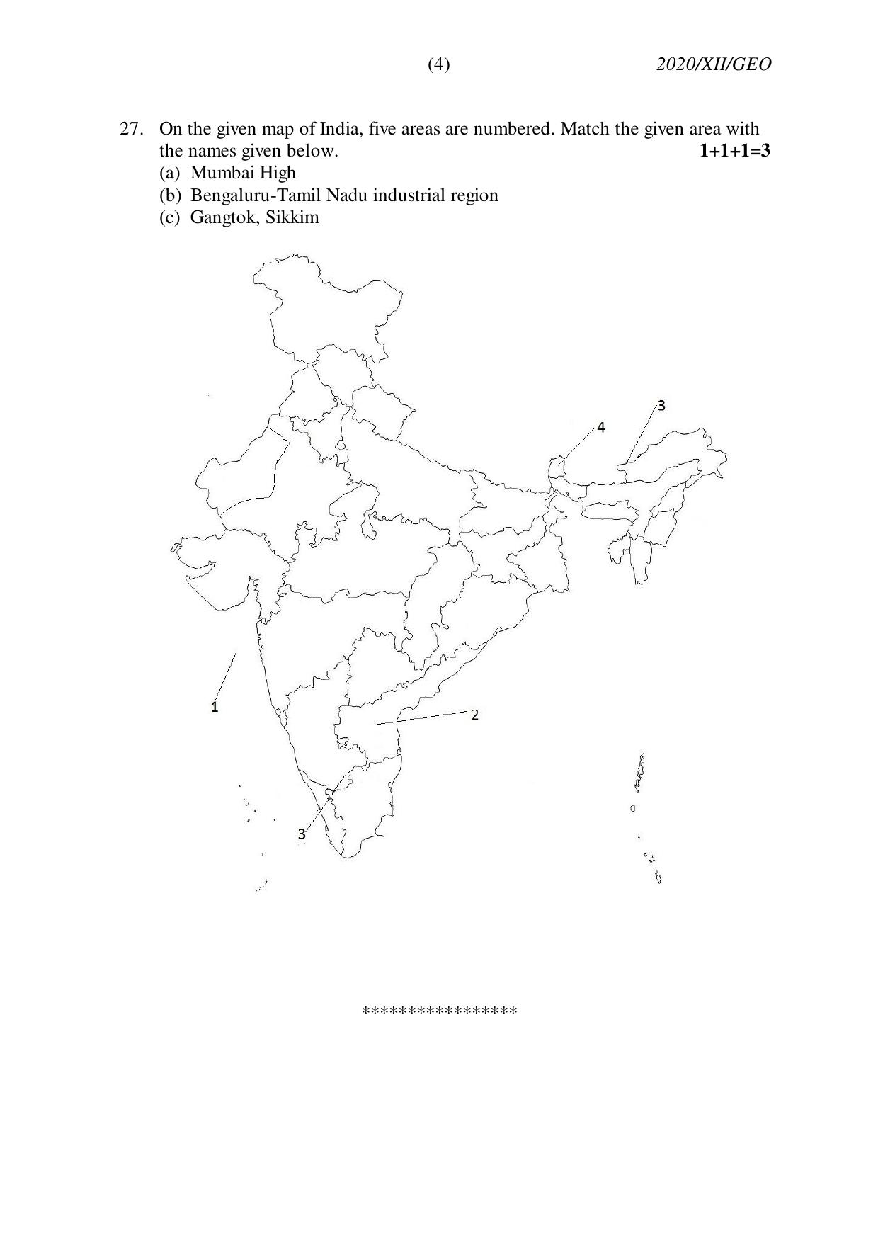 Nagaland Board Class 12 GEOGRAPHY 2020 Question Papers - Page 4