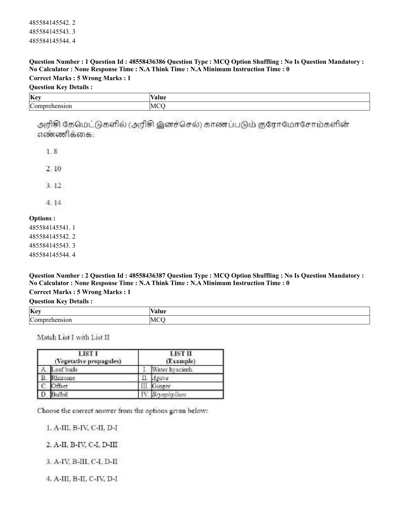CUET 2023 English Tamil Shift 3 Question Papers - 22 June 2023 - Page 3