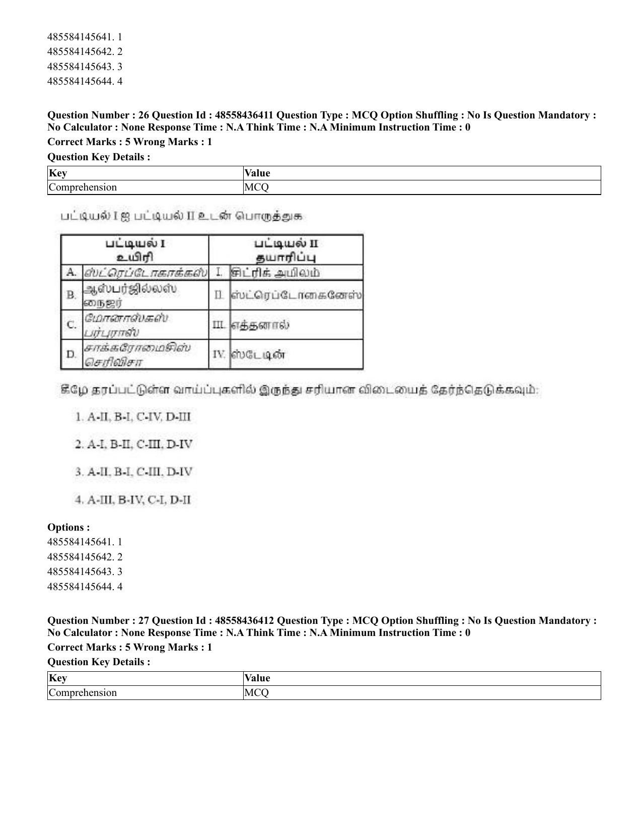 CUET 2023 English Tamil Shift 3 Question Papers - 22 June 2023 - Page 32