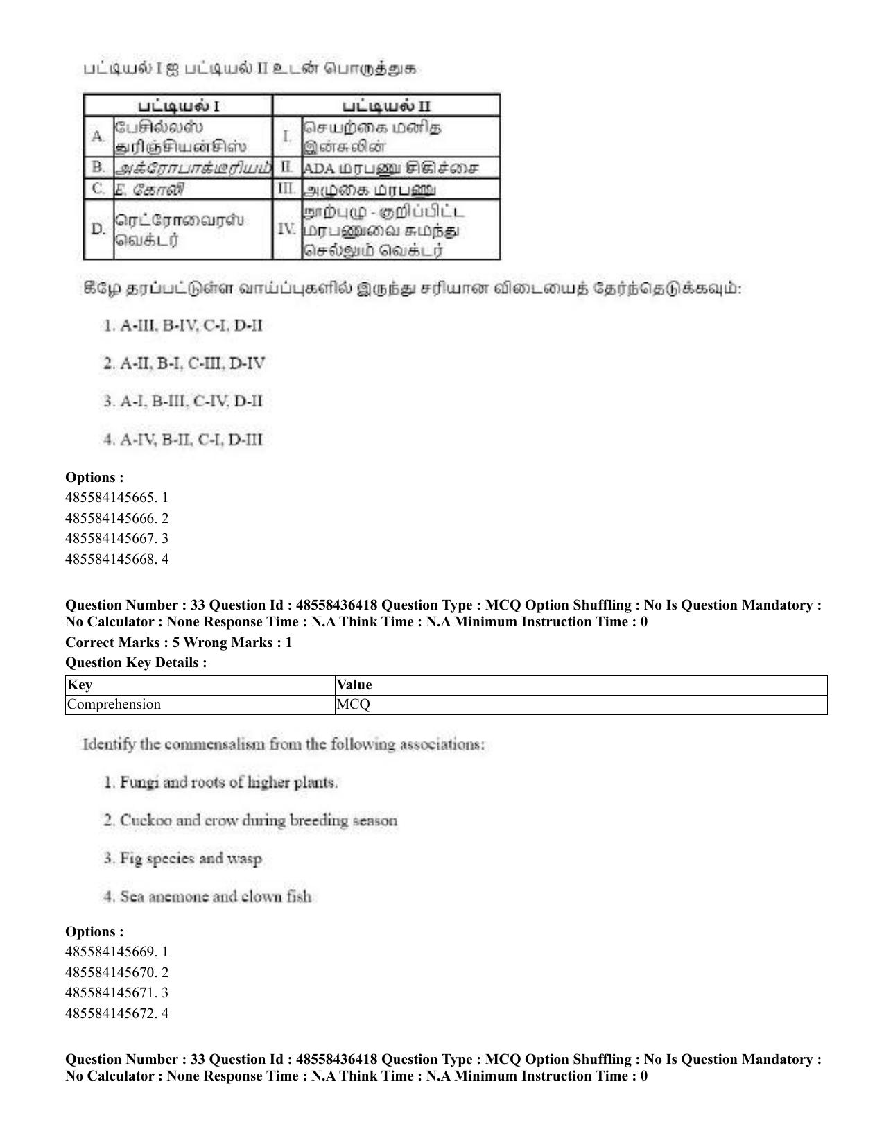 CUET 2023 English Tamil Shift 3 Question Papers - 22 June 2023 - Page 39