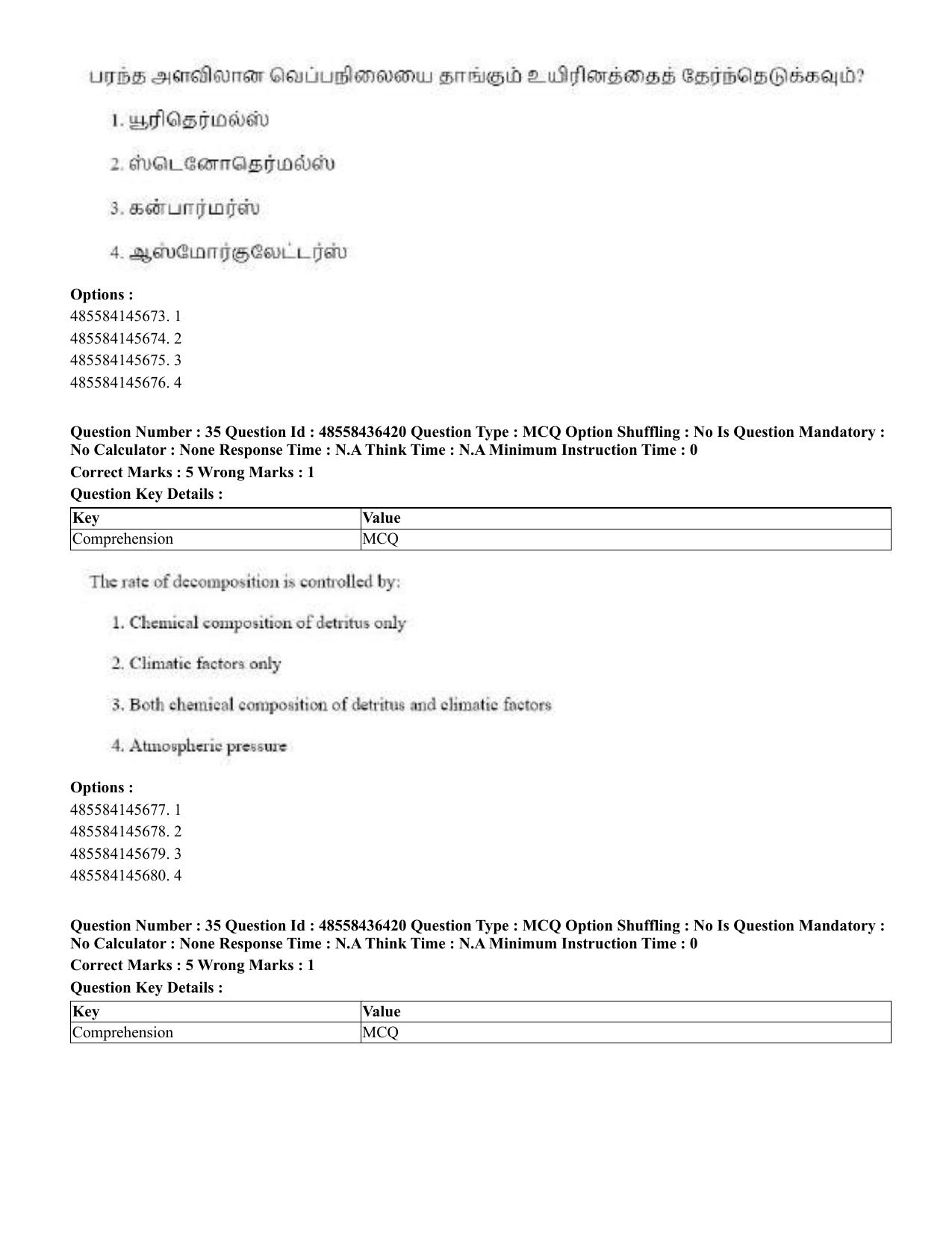 CUET 2023 English Tamil Shift 3 Question Papers - 22 June 2023 - Page 41