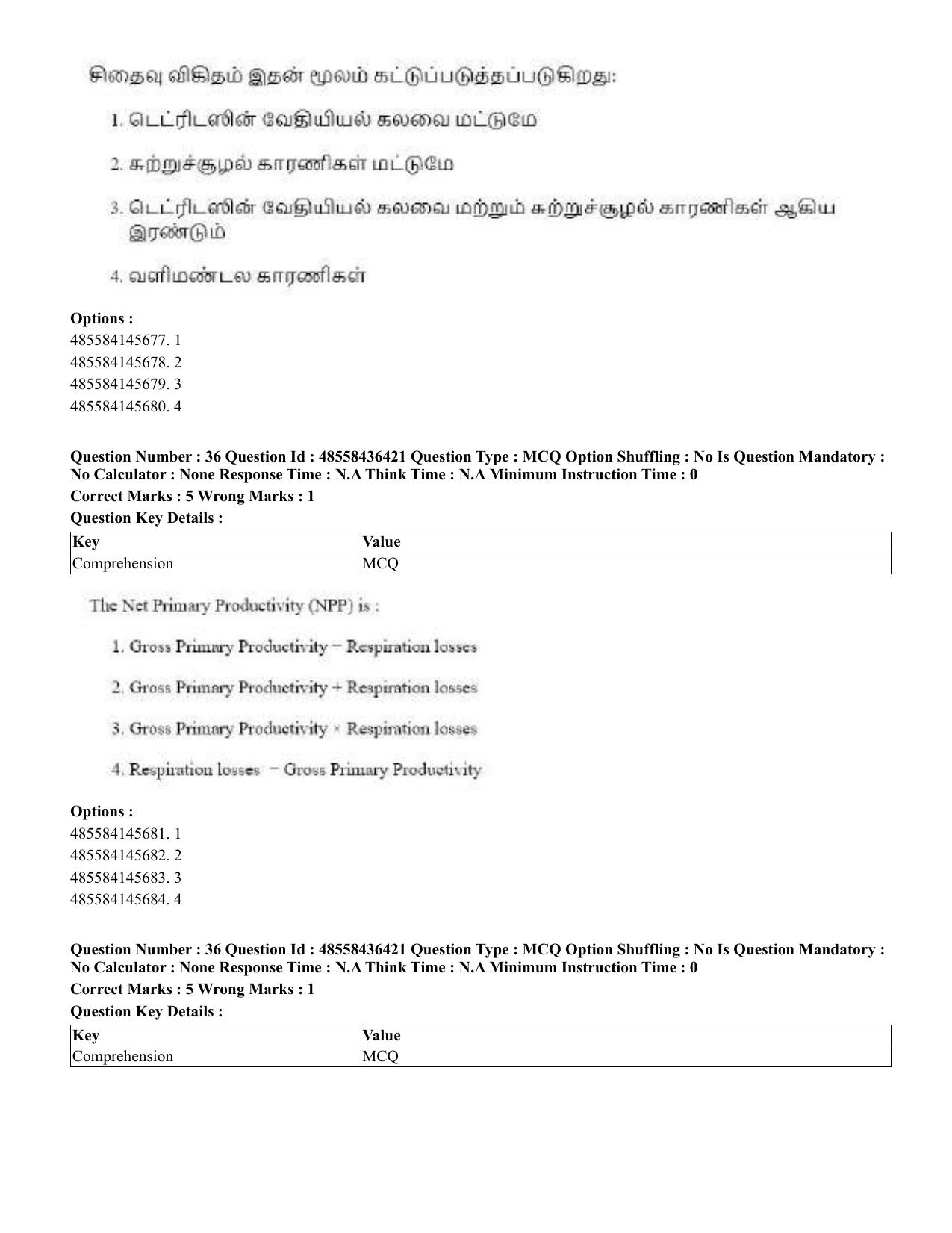 CUET 2023 English Tamil Shift 3 Question Papers - 22 June 2023 - Page 42