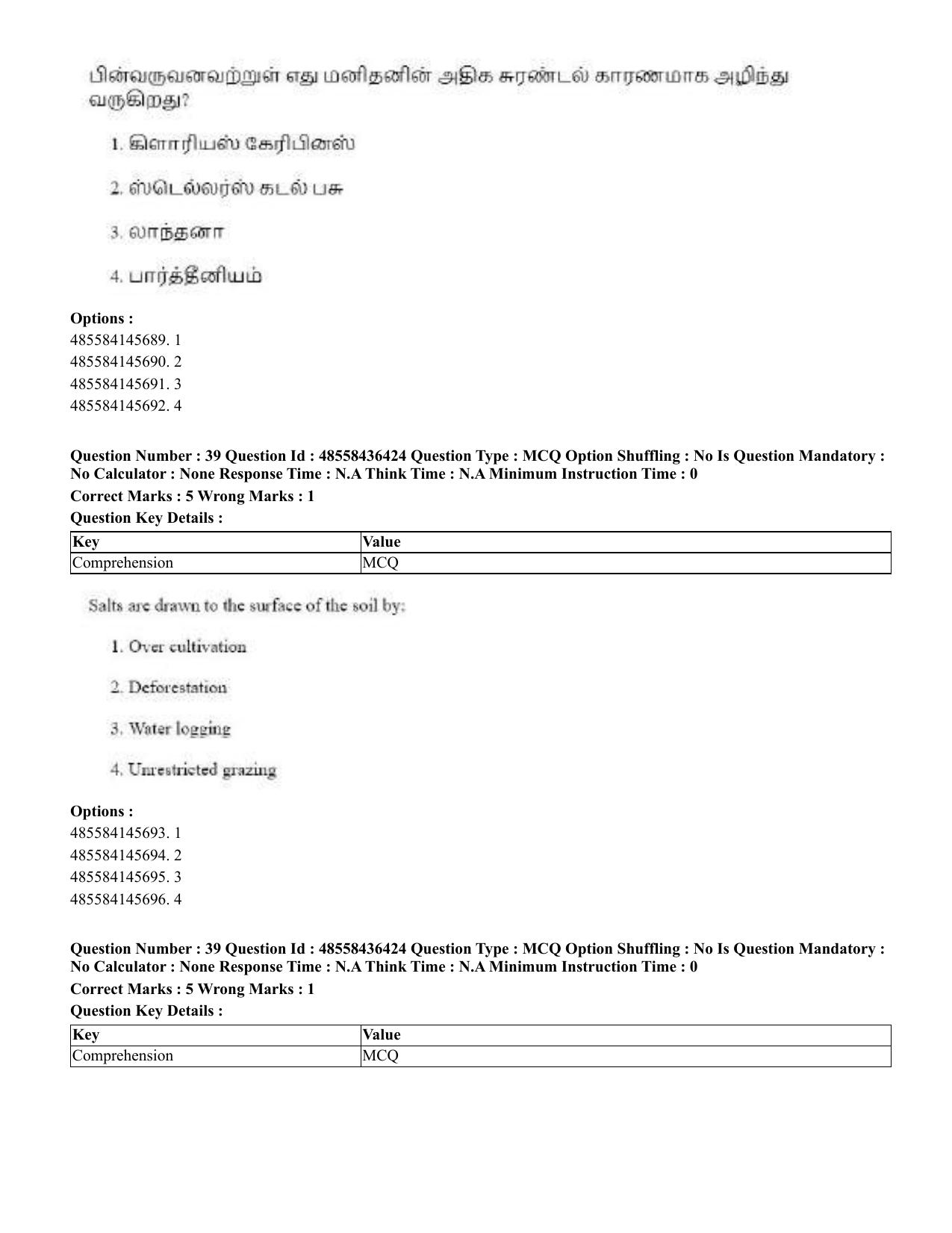 CUET 2023 English Tamil Shift 3 Question Papers - 22 June 2023 - Page 45