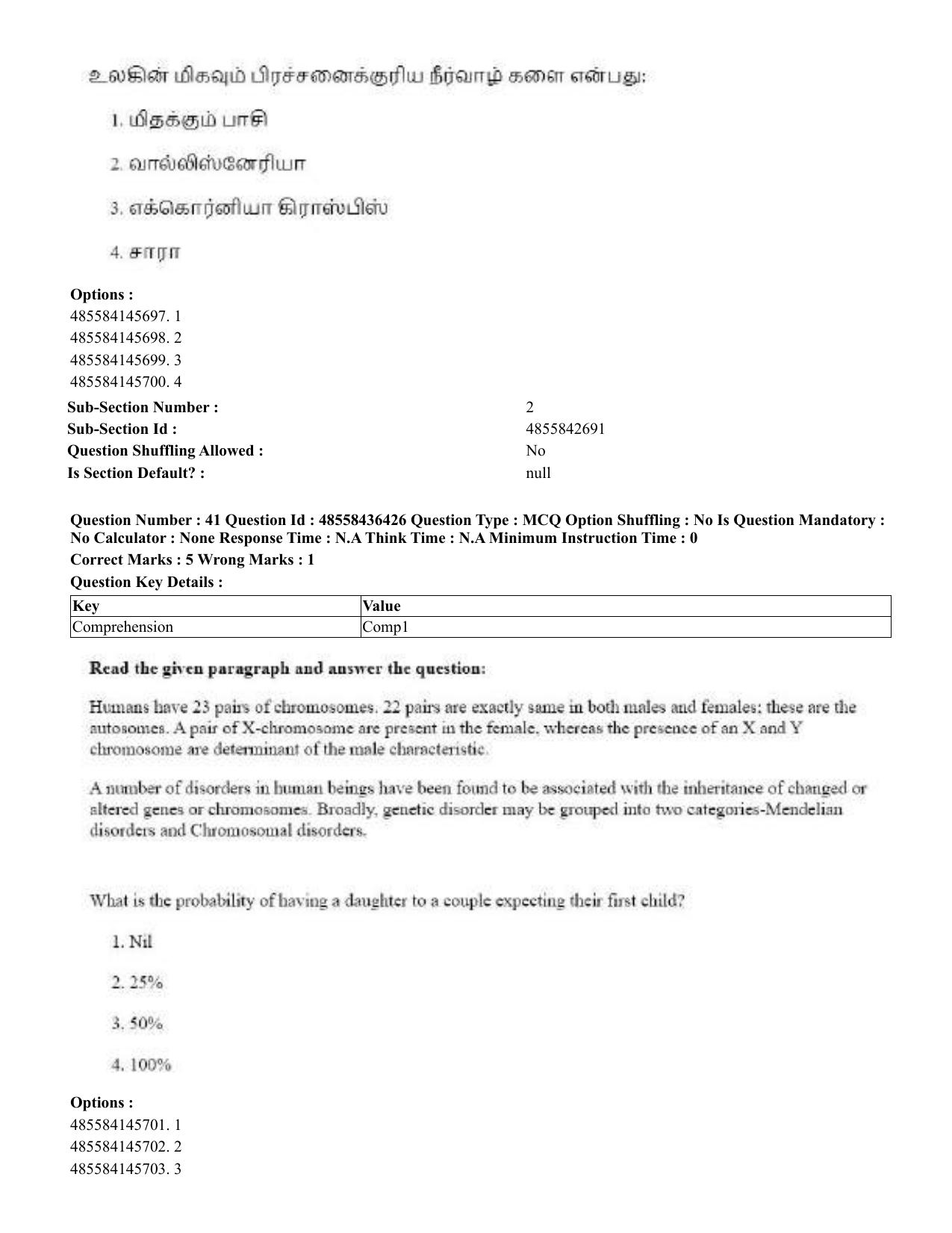 CUET 2023 English Tamil Shift 3 Question Papers - 22 June 2023 - Page 47