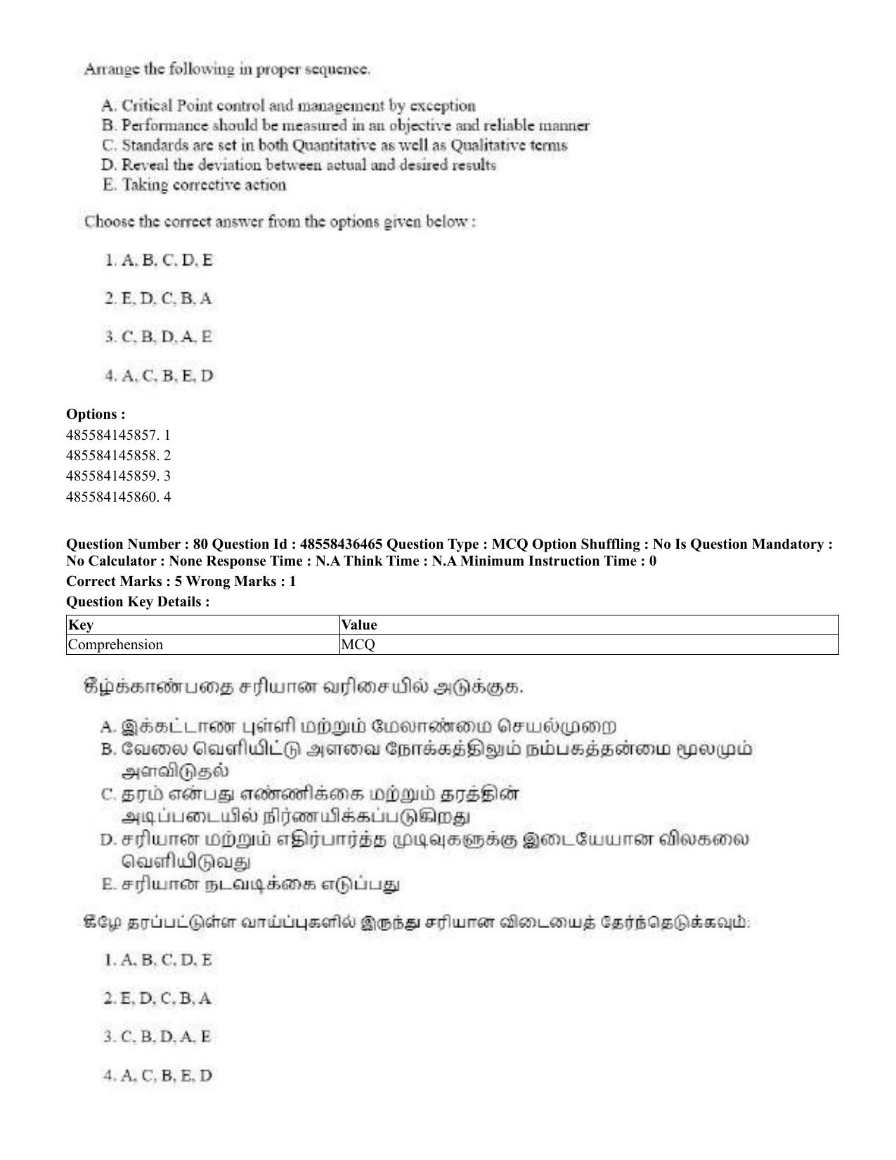 CUET 2023 English Tamil Shift 3 Question Papers - 22 June 2023 - Page 96