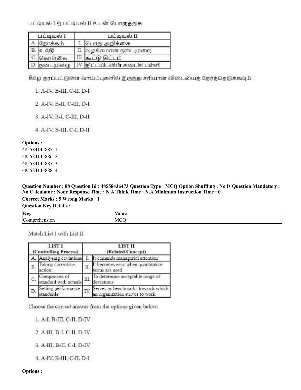 CUET 2023 English Tamil Shift 3 Question Papers - 22 June 2023 - Page 106