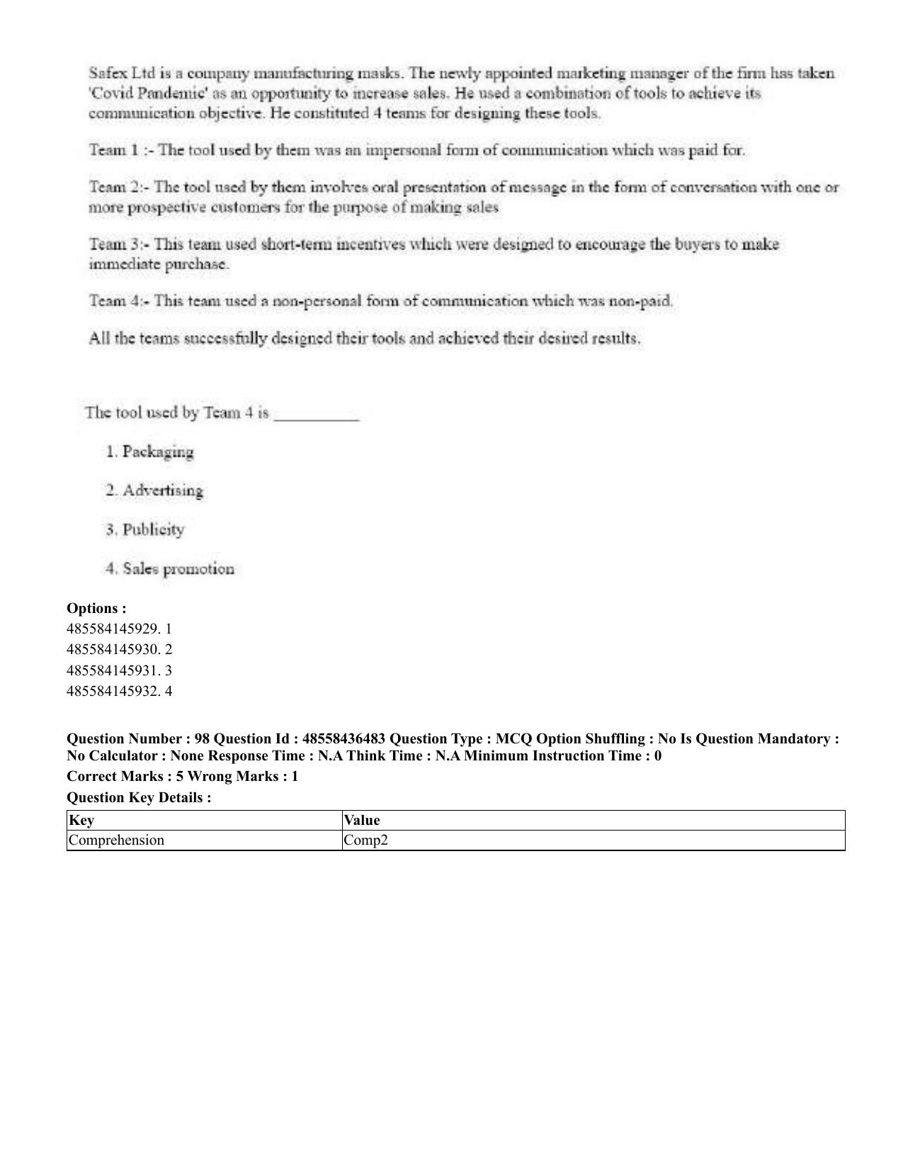 CUET 2023 English Tamil Shift 3 Question Papers - 22 June 2023 - Page 123
