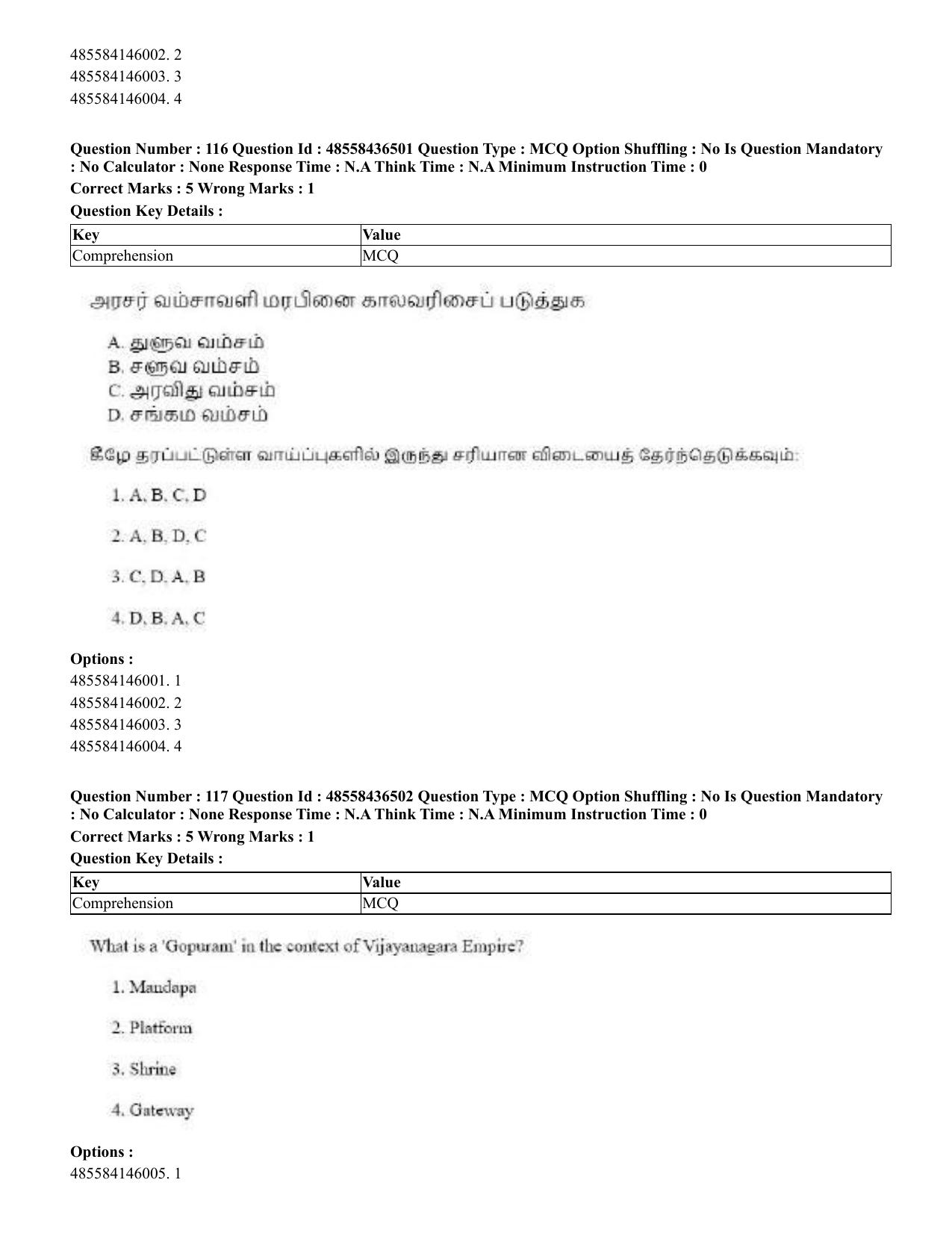 CUET 2023 English Tamil Shift 3 Question Papers - 22 June 2023 - Page 147