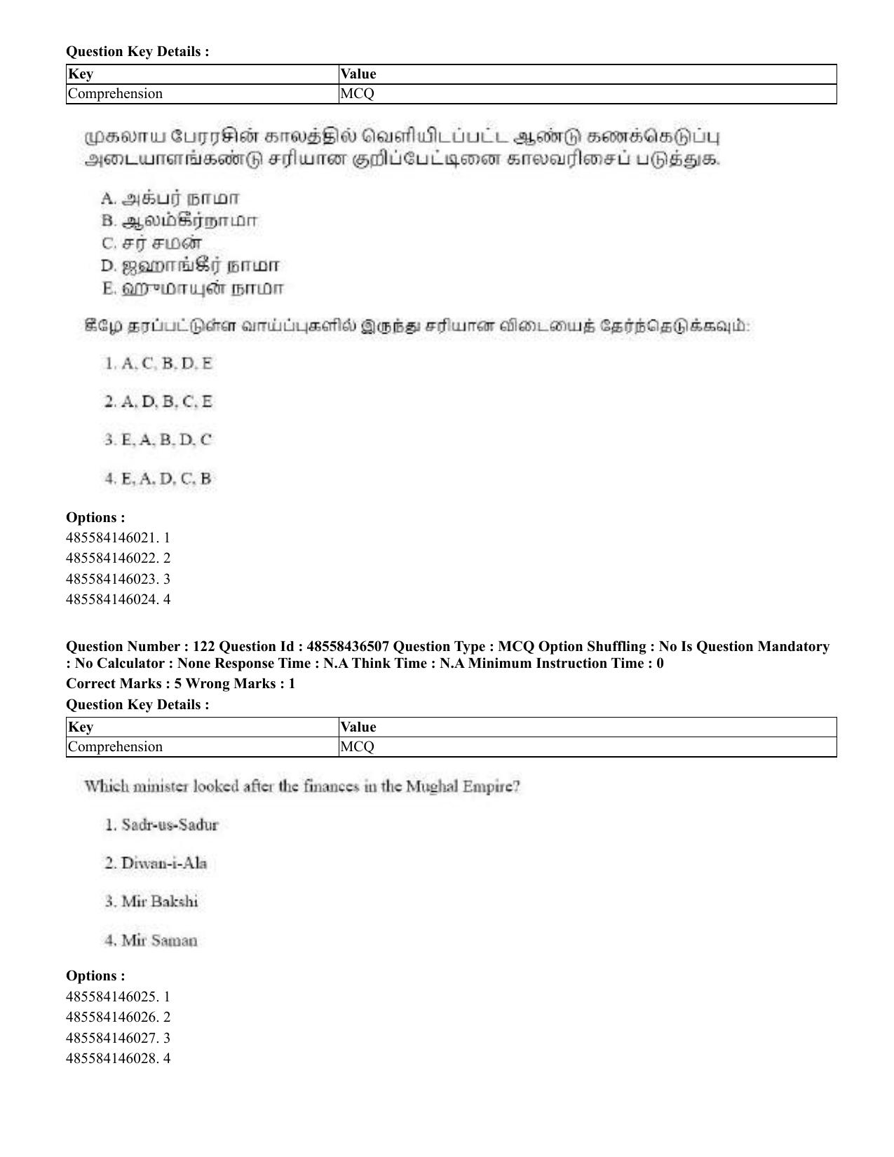 CUET 2023 English Tamil Shift 3 Question Papers - 22 June 2023 - Page 152