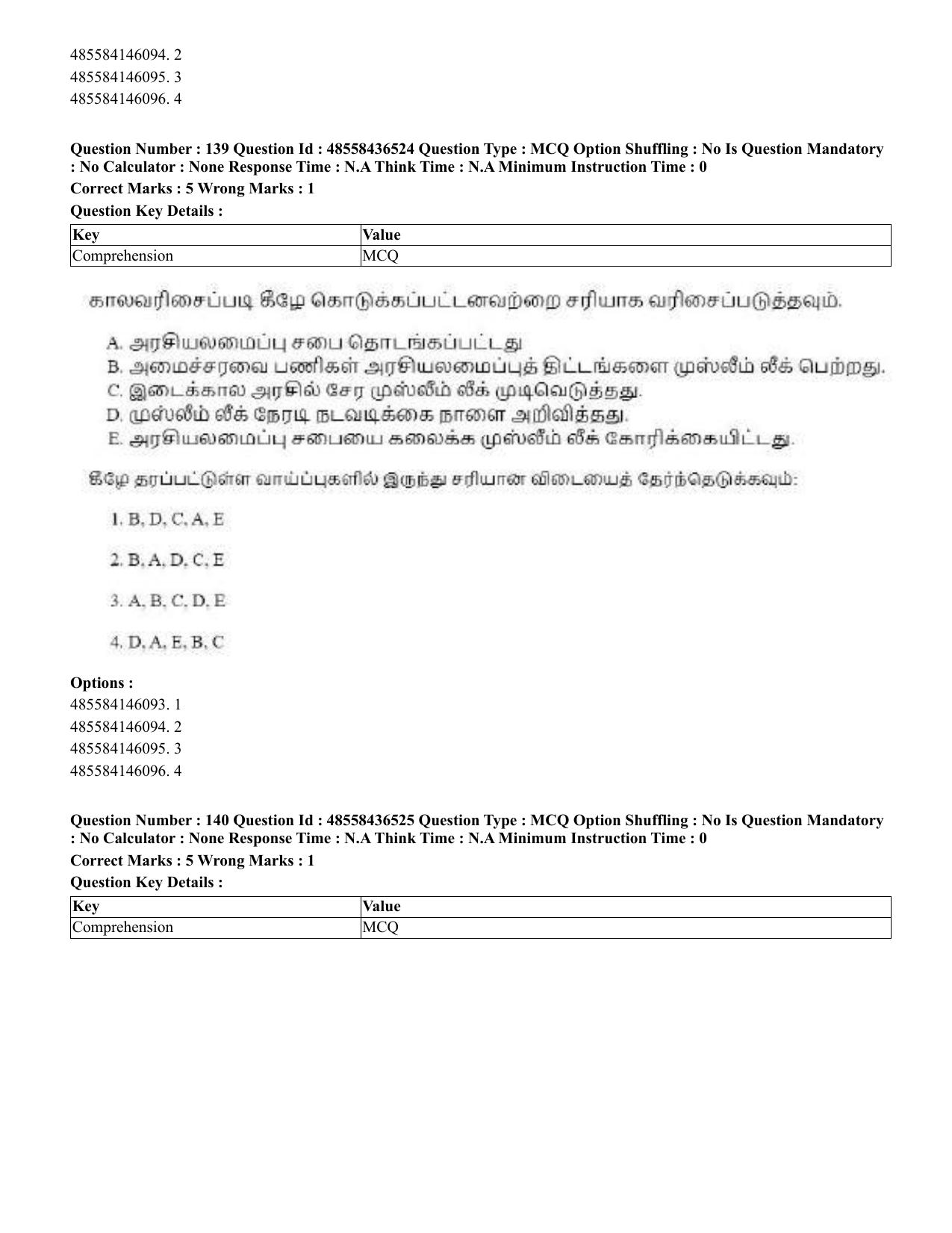 CUET 2023 English Tamil Shift 3 Question Papers - 22 June 2023 - Page 171