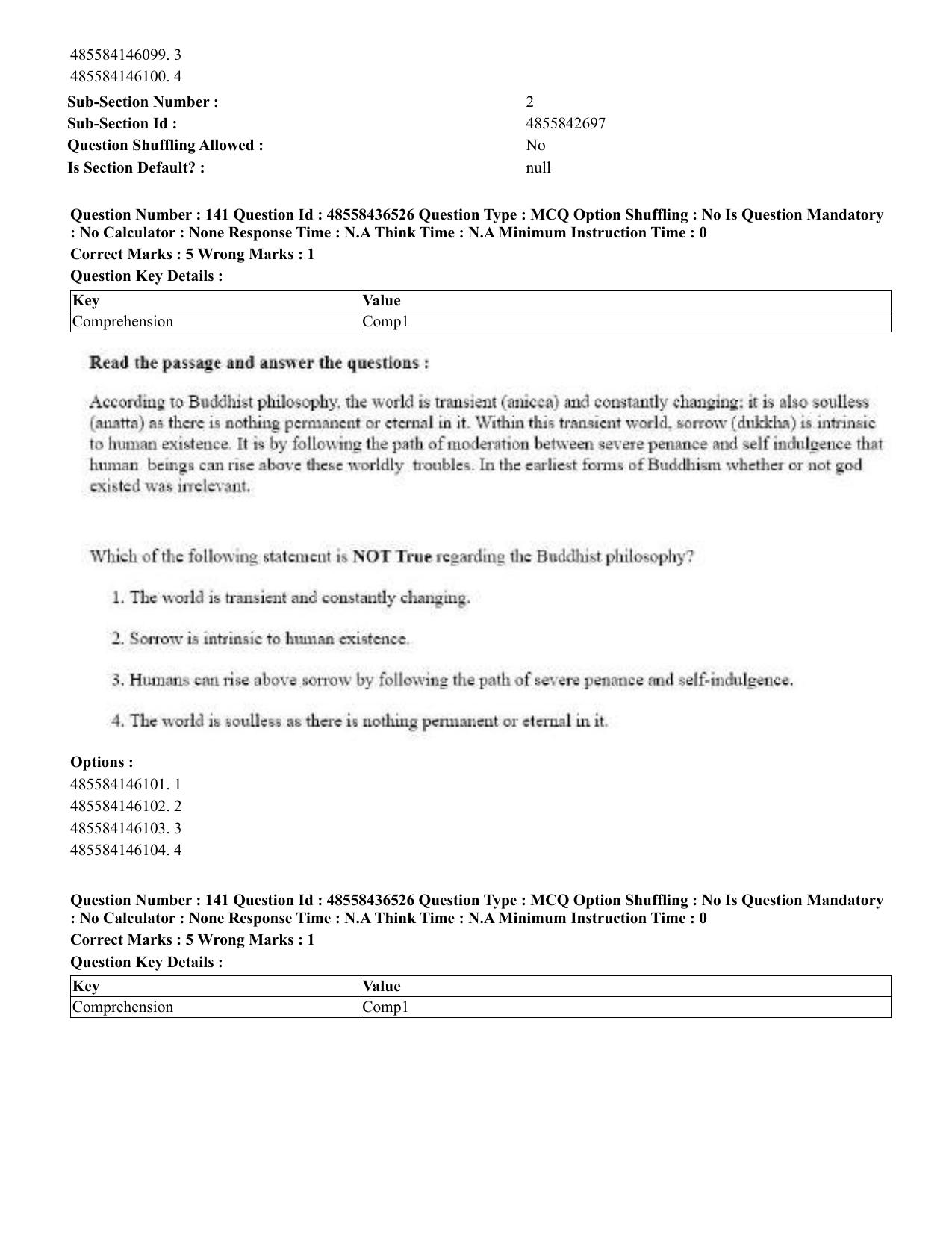 CUET 2023 English Tamil Shift 3 Question Papers - 22 June 2023 - Page 173