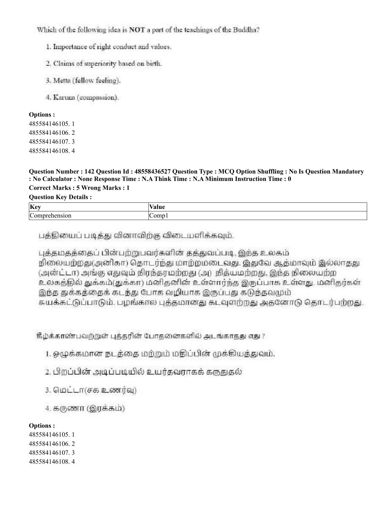 CUET 2023 English Tamil Shift 3 Question Papers - 22 June 2023 - Page 175
