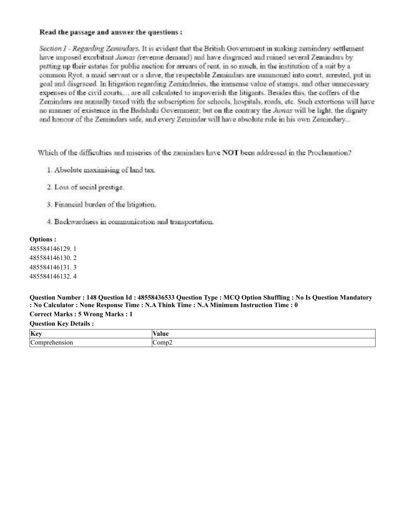 CUET 2023 English Tamil Shift 3 Question Papers - 22 June 2023 - Page 184