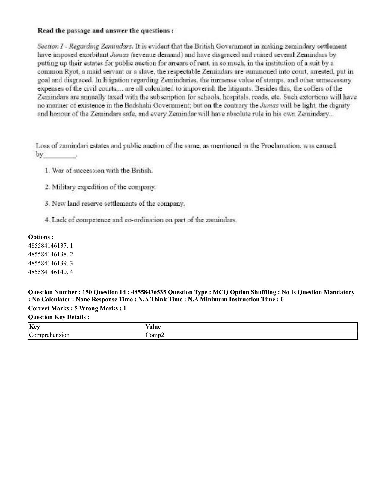 CUET 2023 English Tamil Shift 3 Question Papers - 22 June 2023 - Page 188