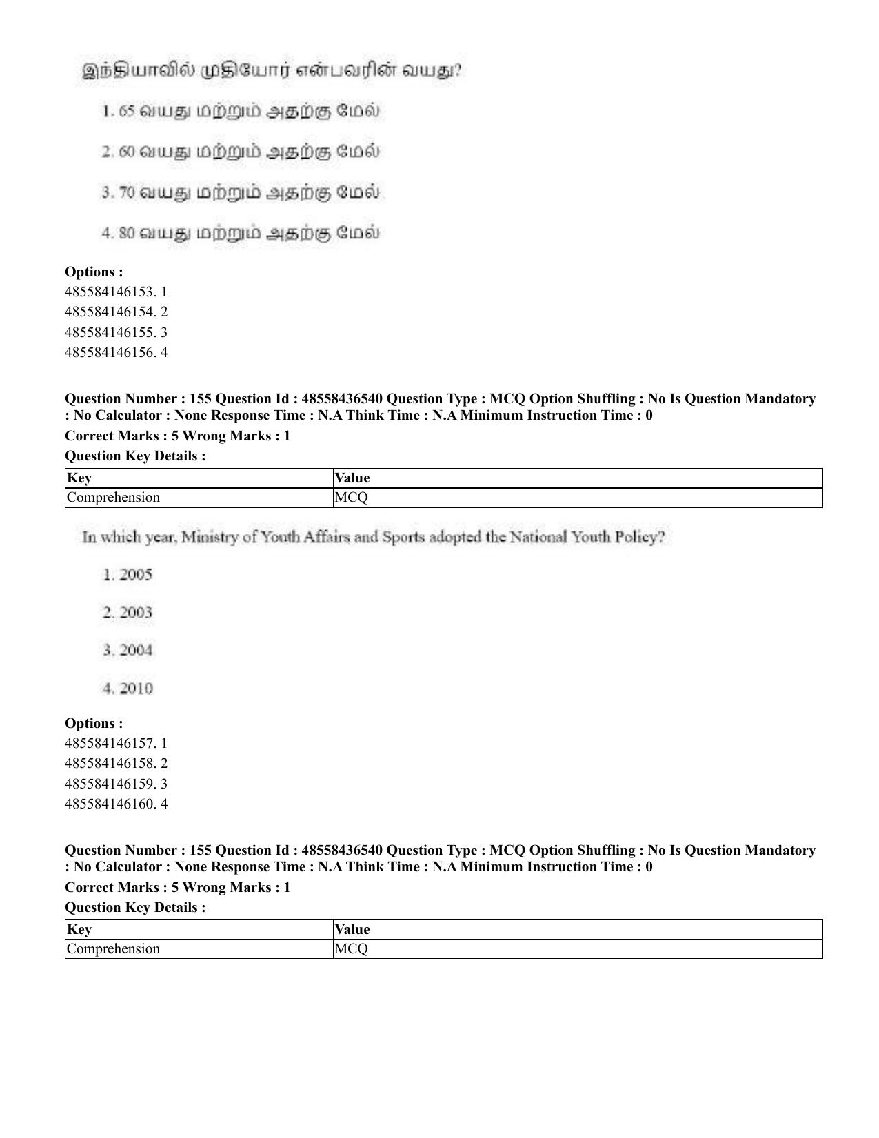 CUET 2023 English Tamil Shift 3 Question Papers - 22 June 2023 - Page 194