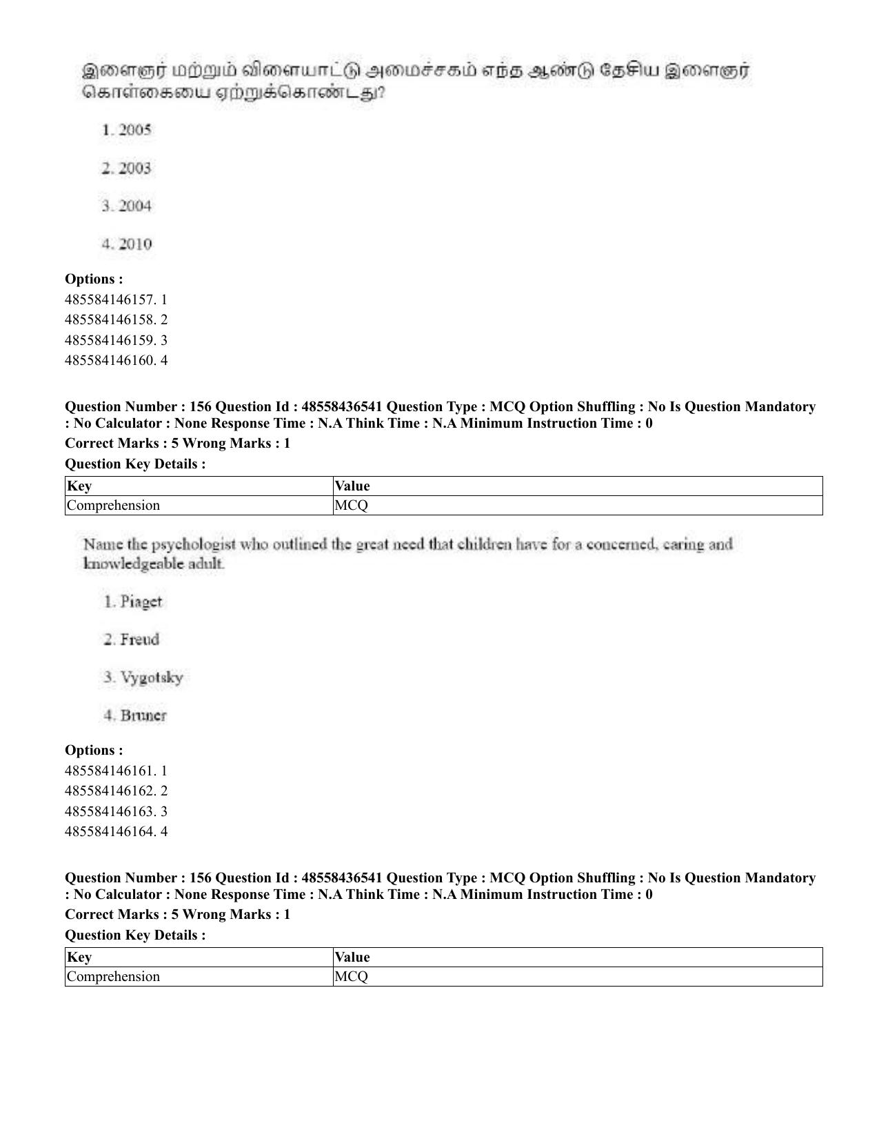 CUET 2023 English Tamil Shift 3 Question Papers - 22 June 2023 - Page 195