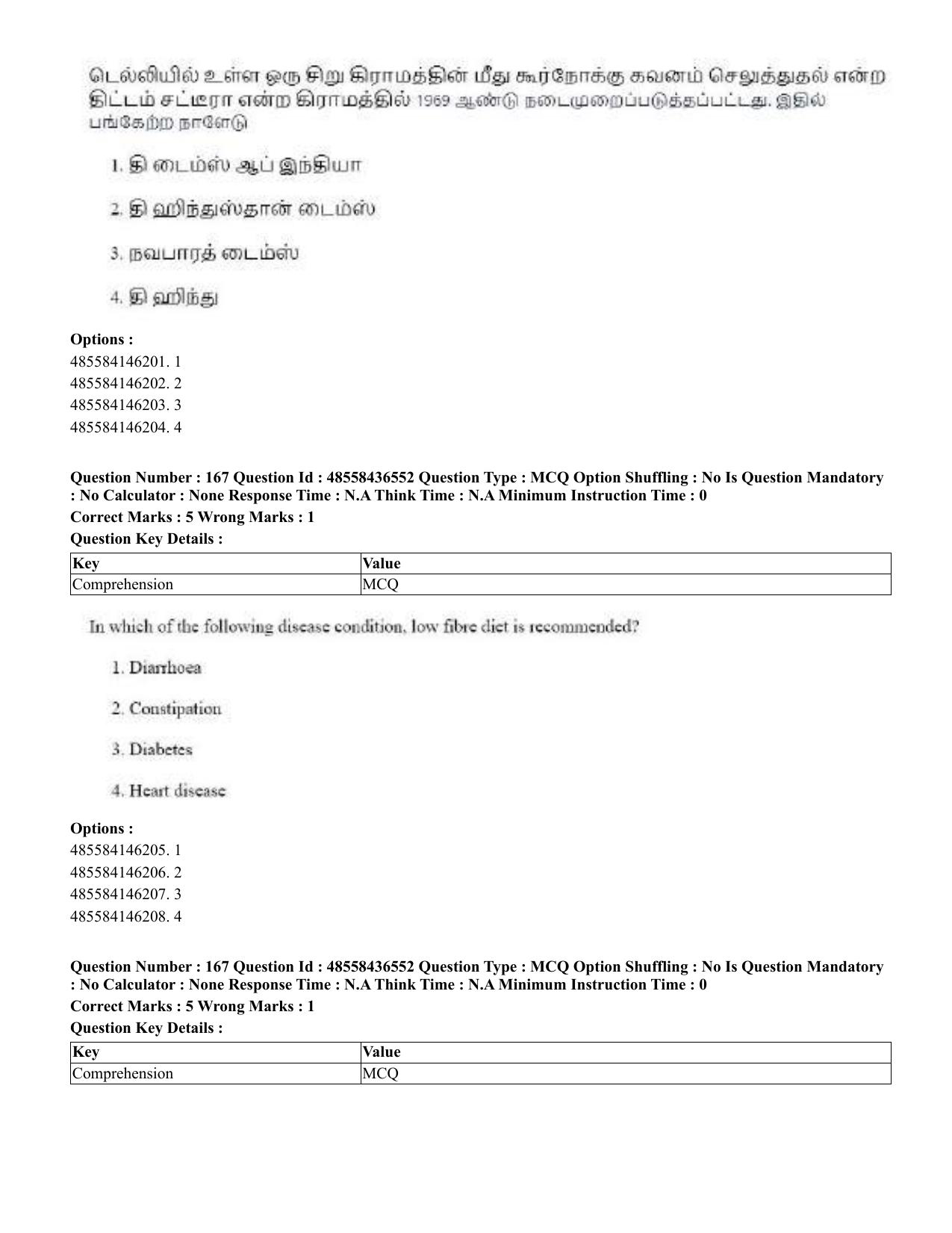 CUET 2023 English Tamil Shift 3 Question Papers - 22 June 2023 - Page 206