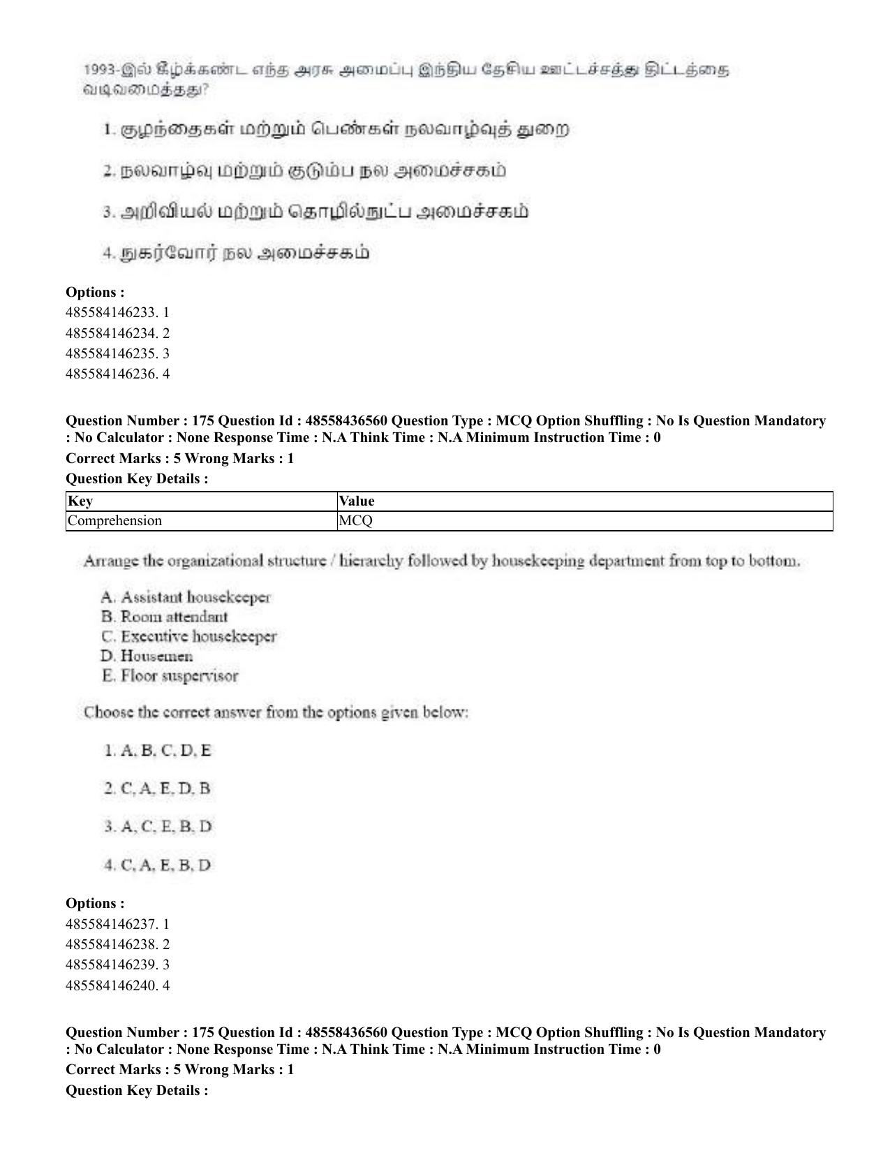 CUET 2023 English Tamil Shift 3 Question Papers - 22 June 2023 - Page 214