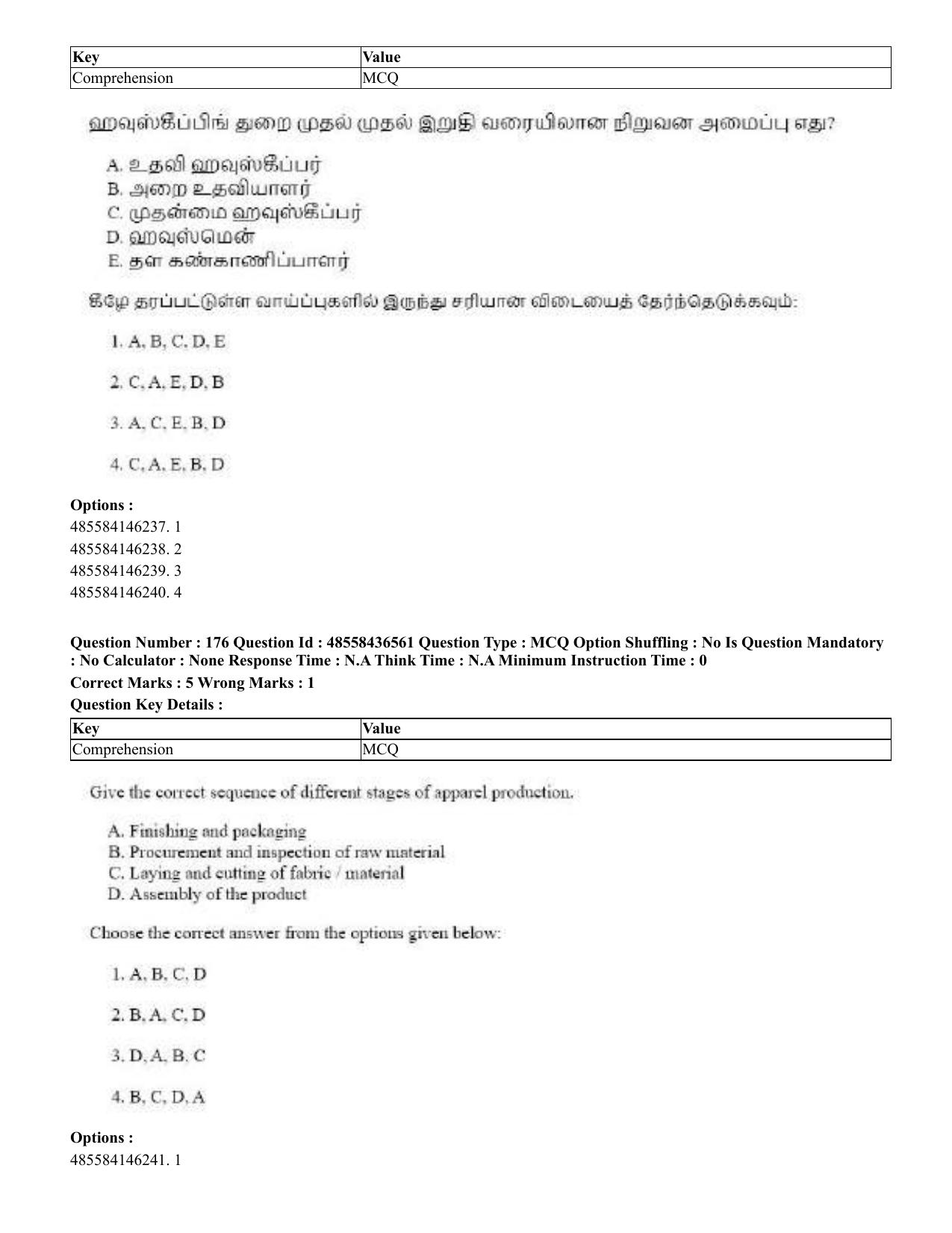 CUET 2023 English Tamil Shift 3 Question Papers - 22 June 2023 - Page 215