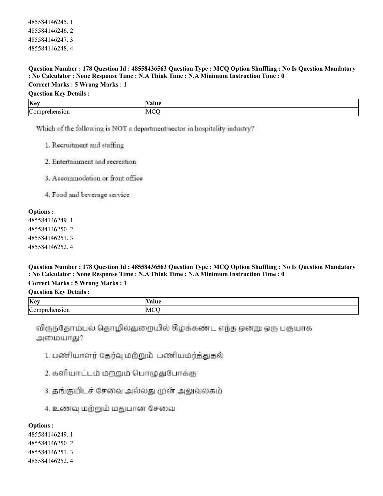 CUET 2023 English Tamil Shift 3 Question Papers - 22 June 2023 - Page 218